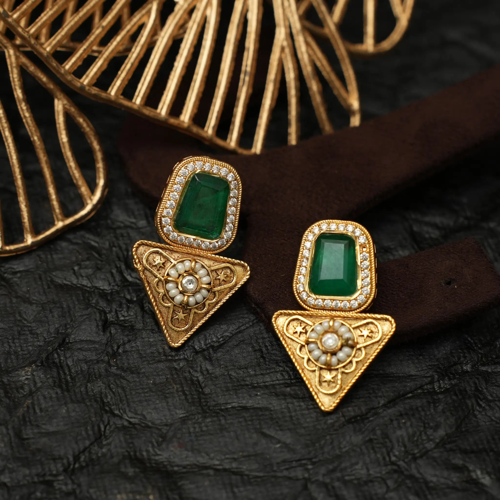 Noah Antique Designer Earring - White