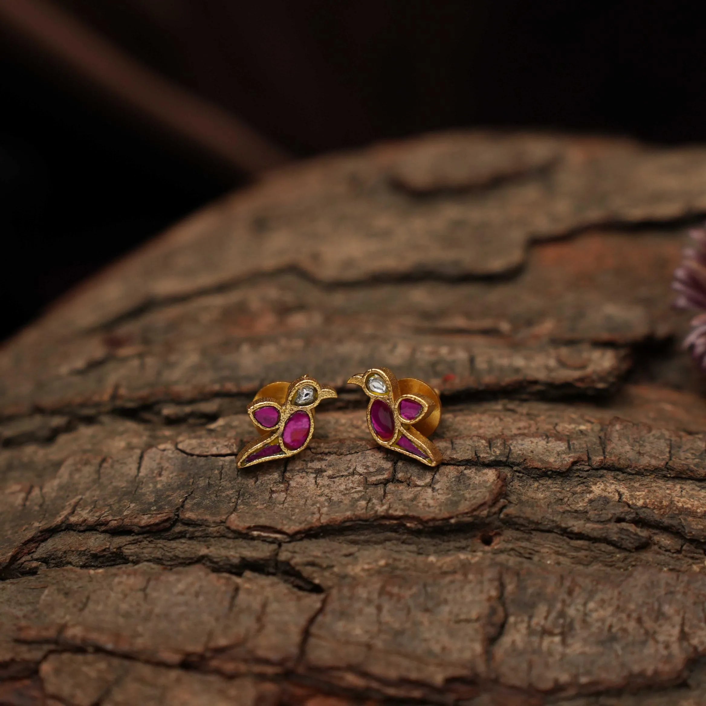 Nora Polki Ear Stud - Red