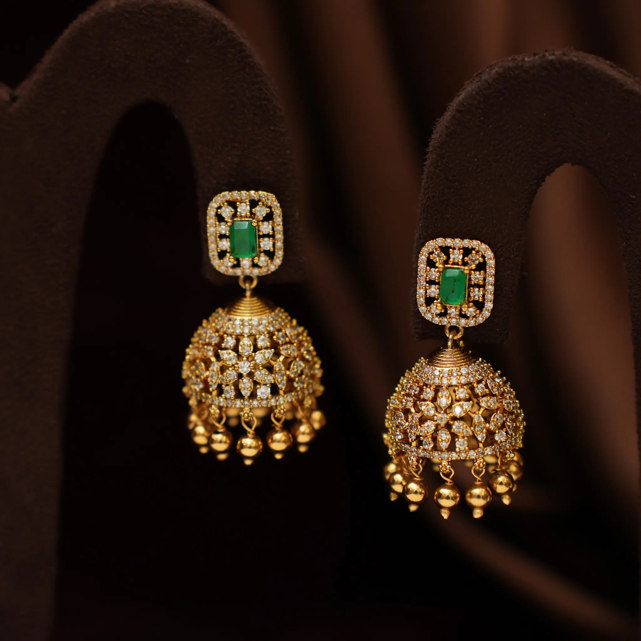 Olivia Beaded Zircon Necklace - Green