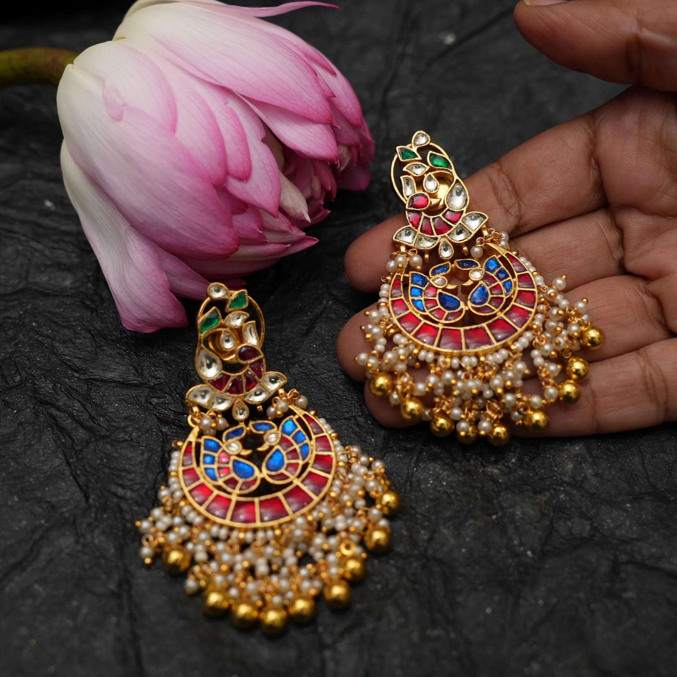 Pamela Polki Chandbali Earrings