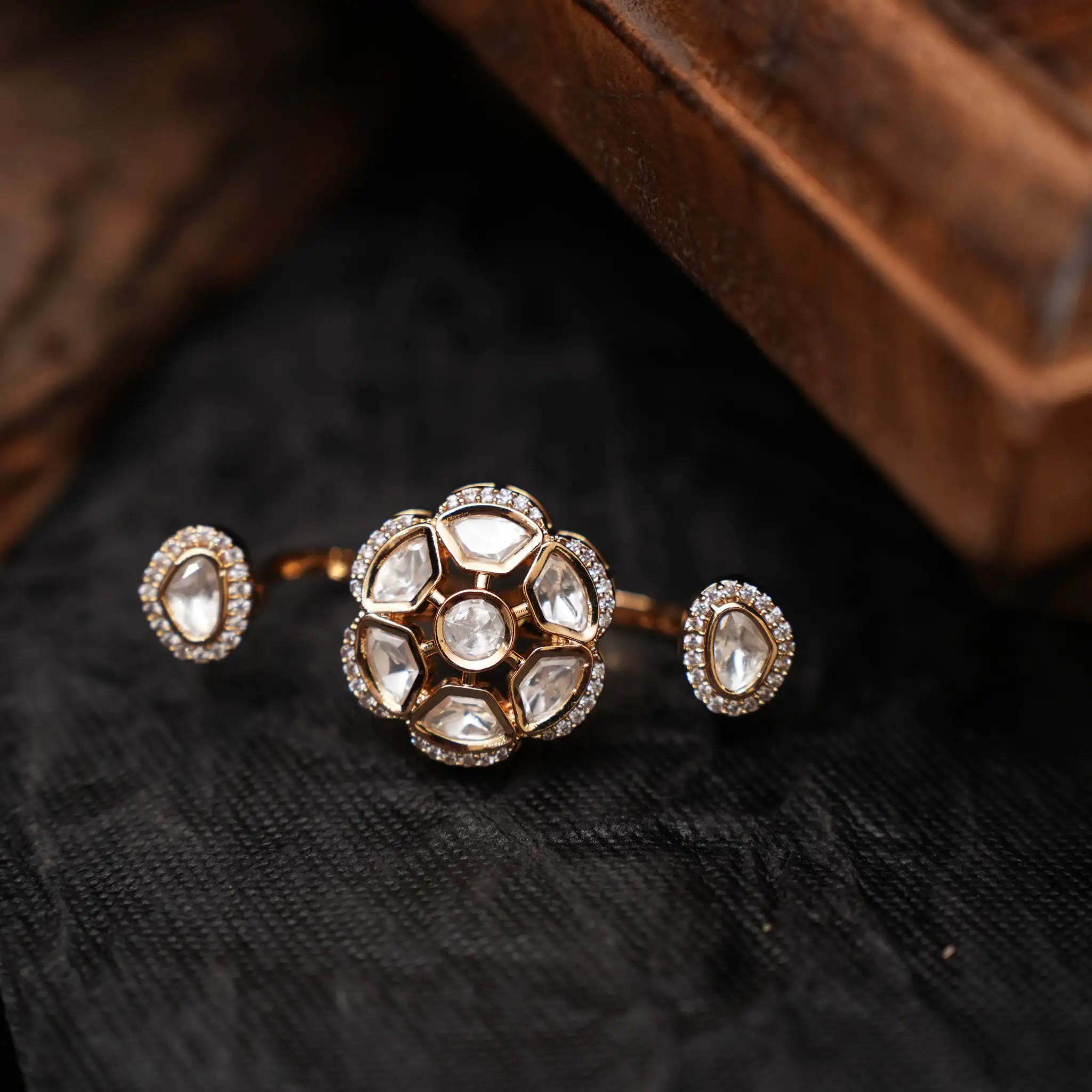 Parul Polki Ring - White