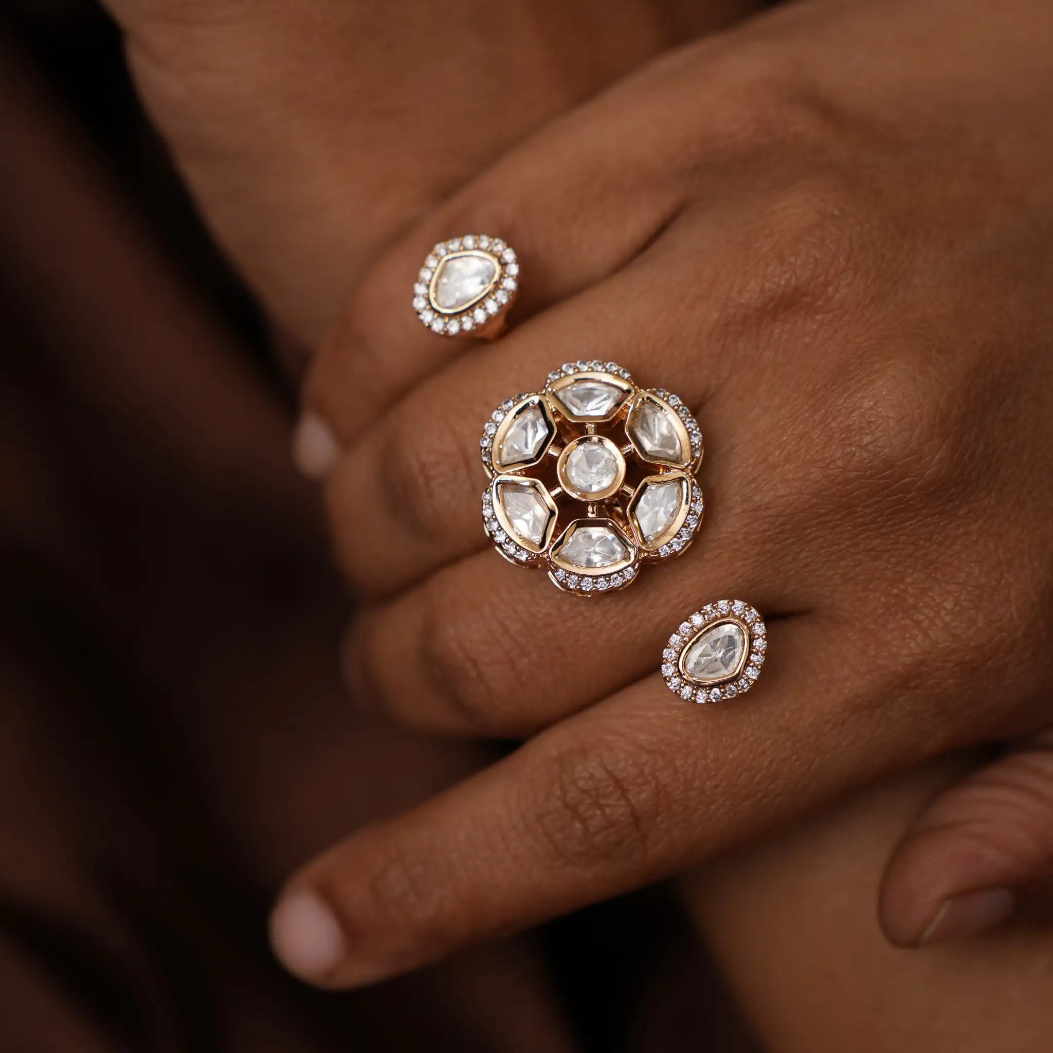 Parul Polki Ring - White