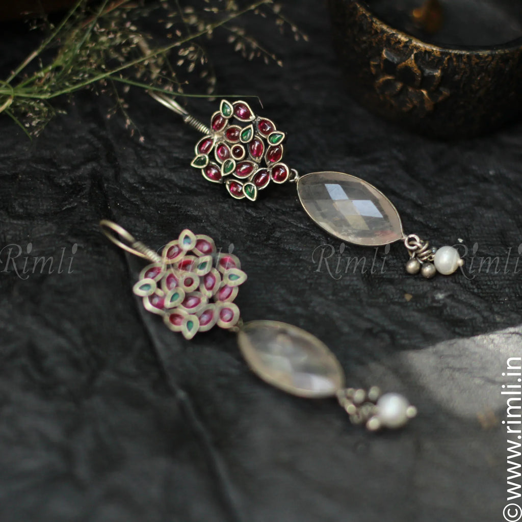 Parkside Accessories Opal Hoop Stud Earrings Pink/gold main image 1