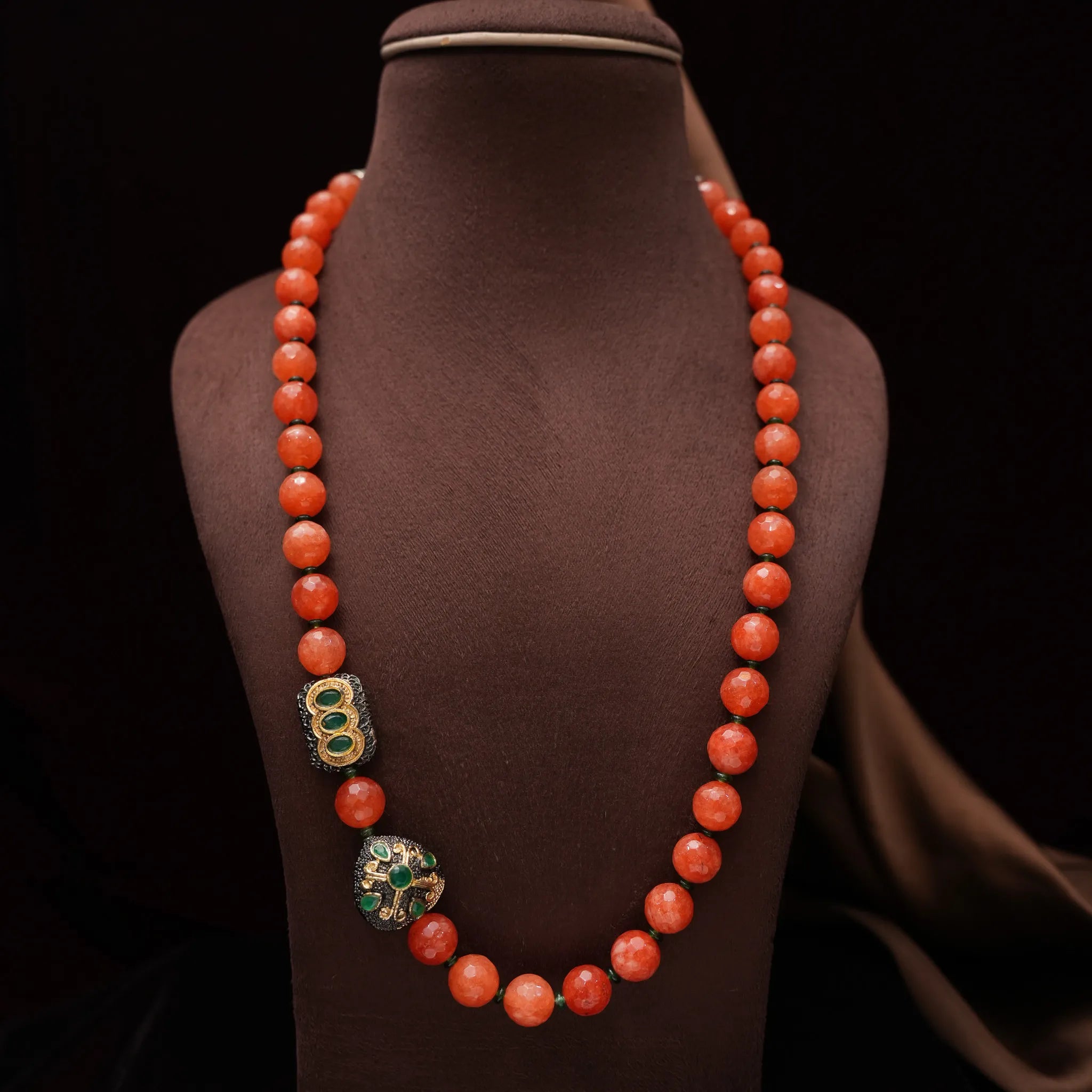 Patira Beaded Necklace - Coral