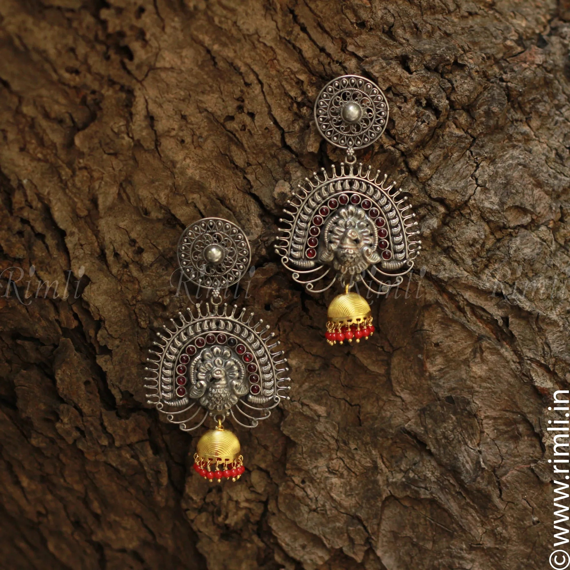 Peacock Dual Earrings - Rimli Boutique
