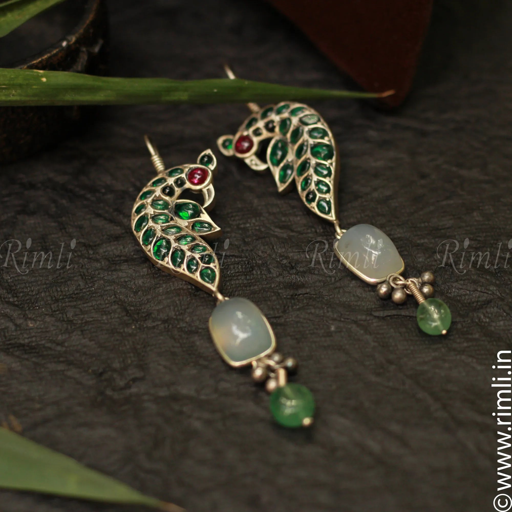 Peacock Hoop Earrings - Rimli Boutique