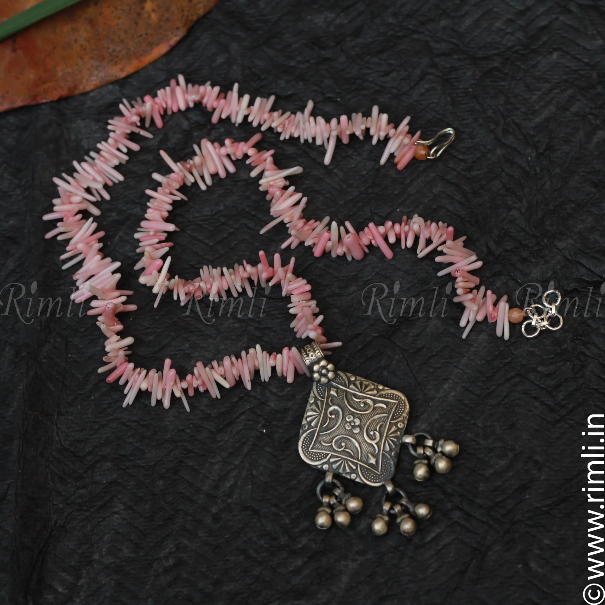 Pink Silver Necklace - Rimli Boutique