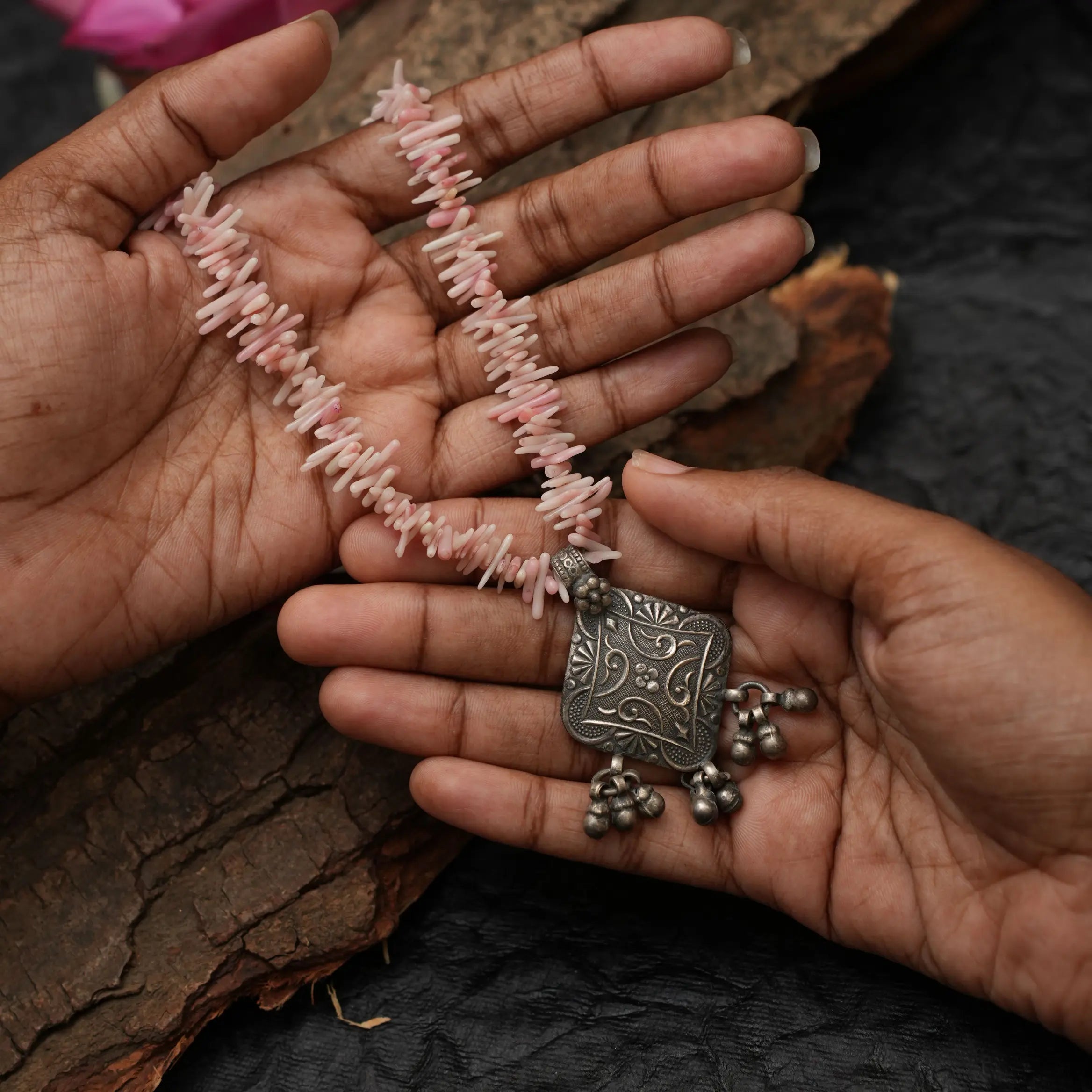 Pink Silver Necklace