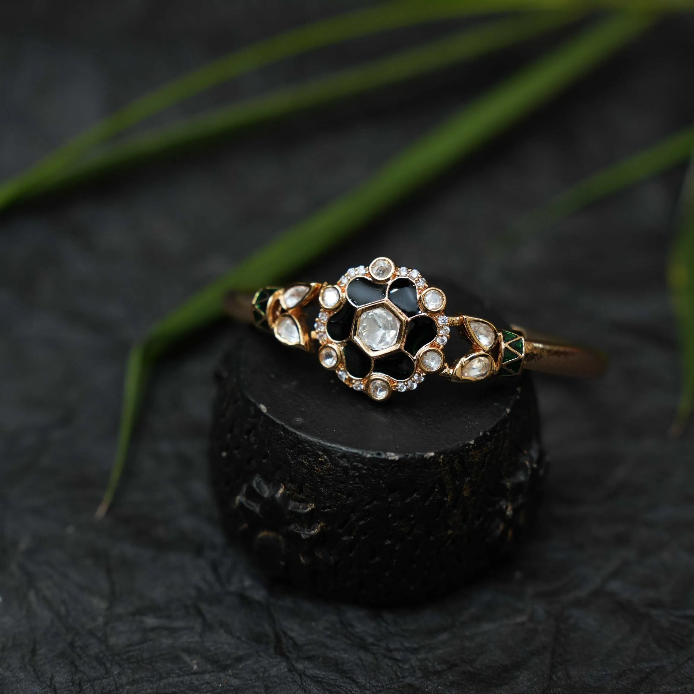 Pragya Kundan Bracelet - Green