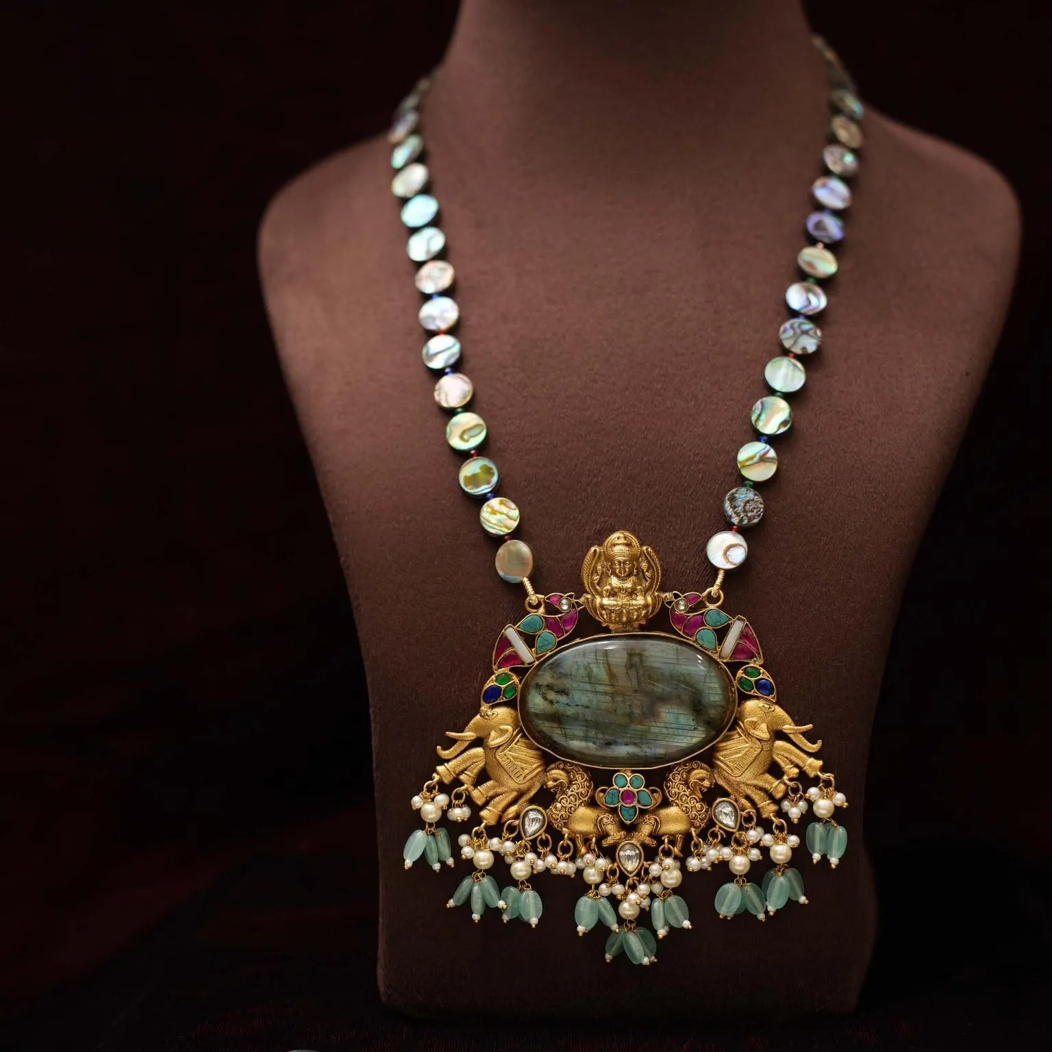 Prajal Mother of Pearl Necklace - Rimli Boutique