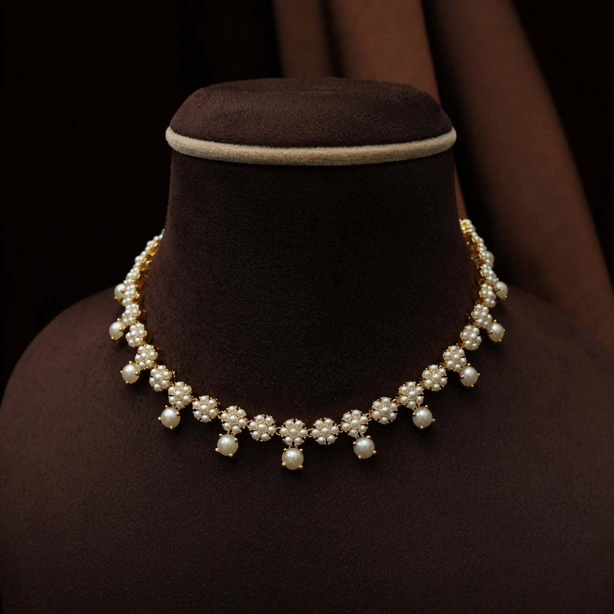 Pranavi Antique Choker - Pearl