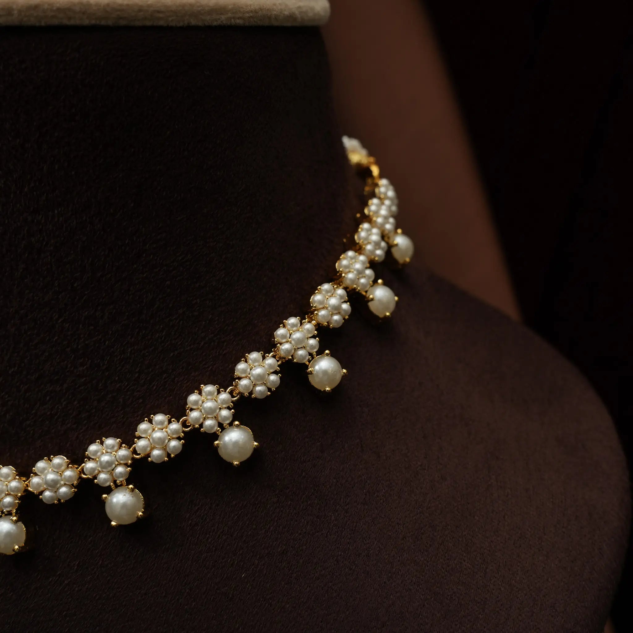 Pranavi Antique Choker - Pearl