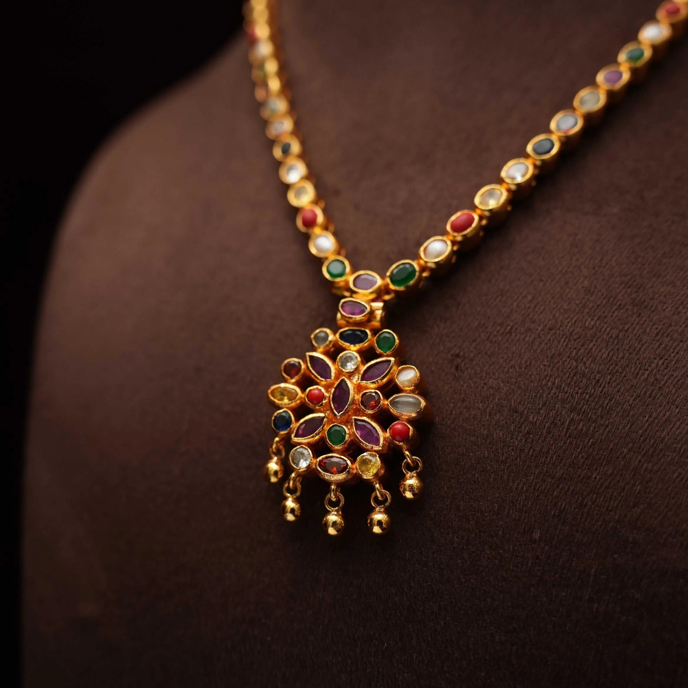 Prisha Silver Reversible Necklace