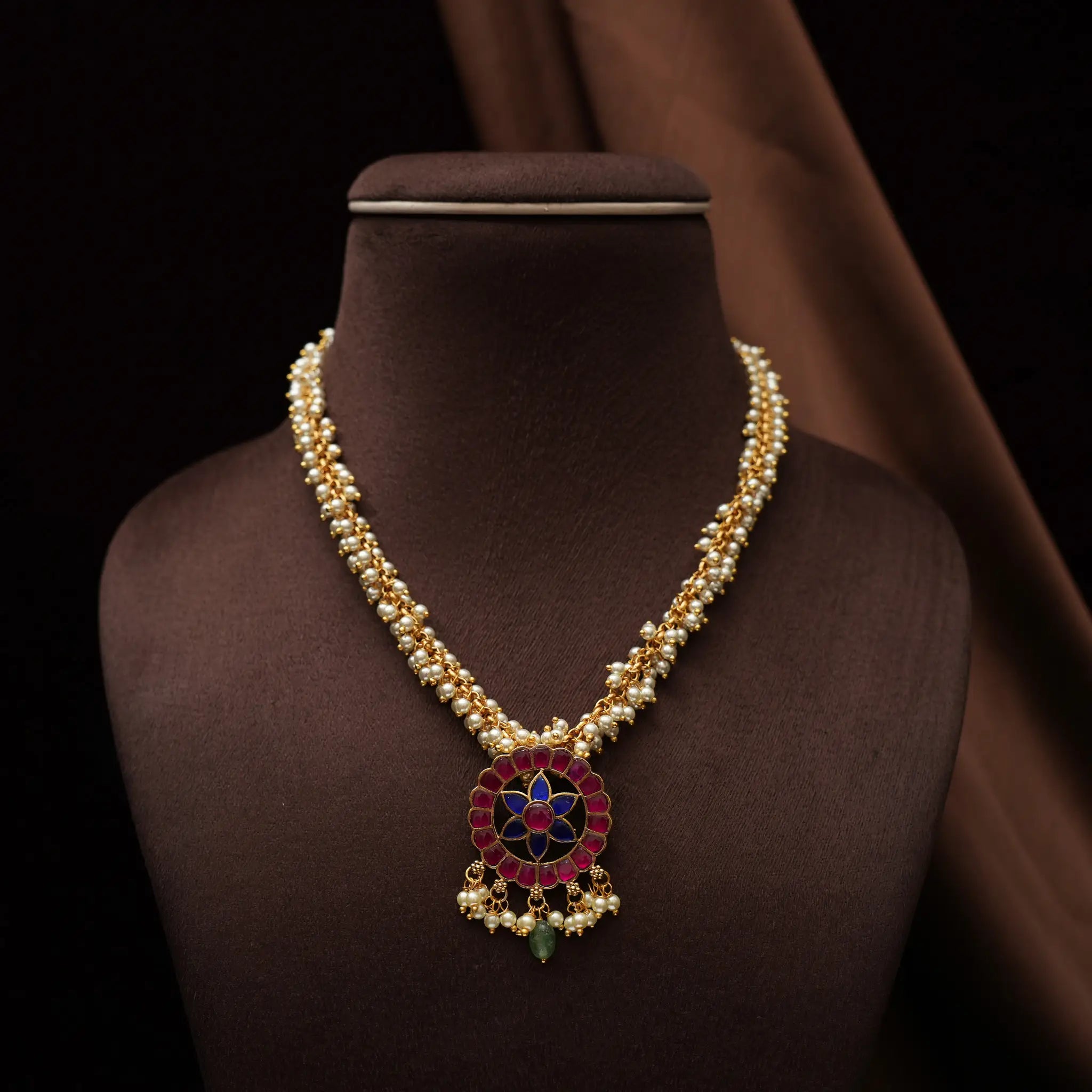 Priska Pearl Polki Choker