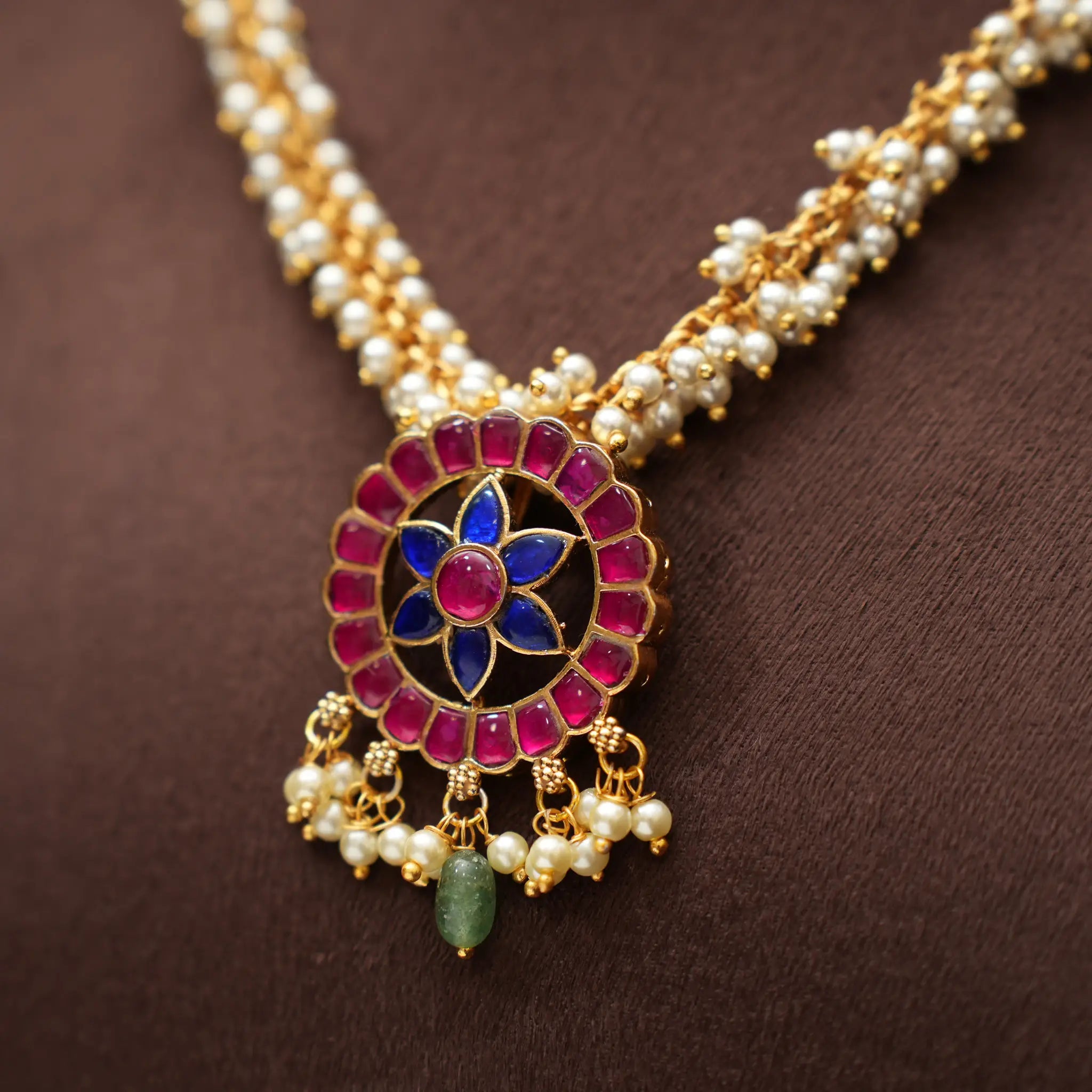 Priska Pearl Polki Choker