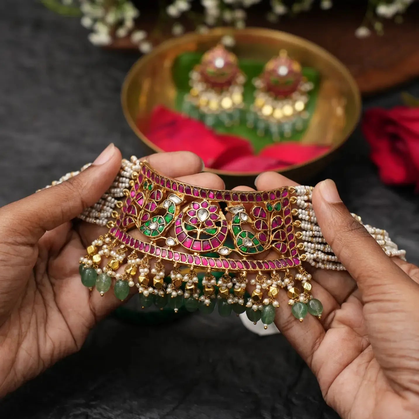 Pujitha Pearl Polki Choker