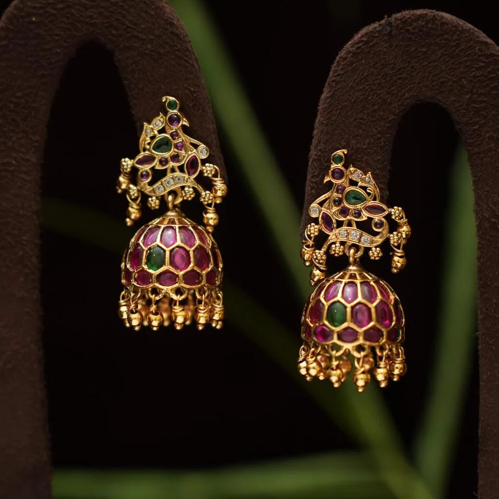Purna Antique Jhumka Earrings