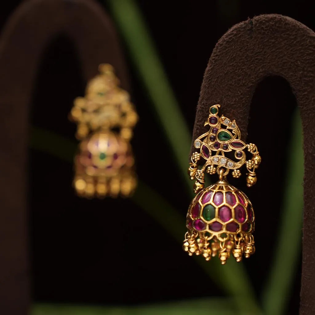 Purna Antique Jhumka Earrings