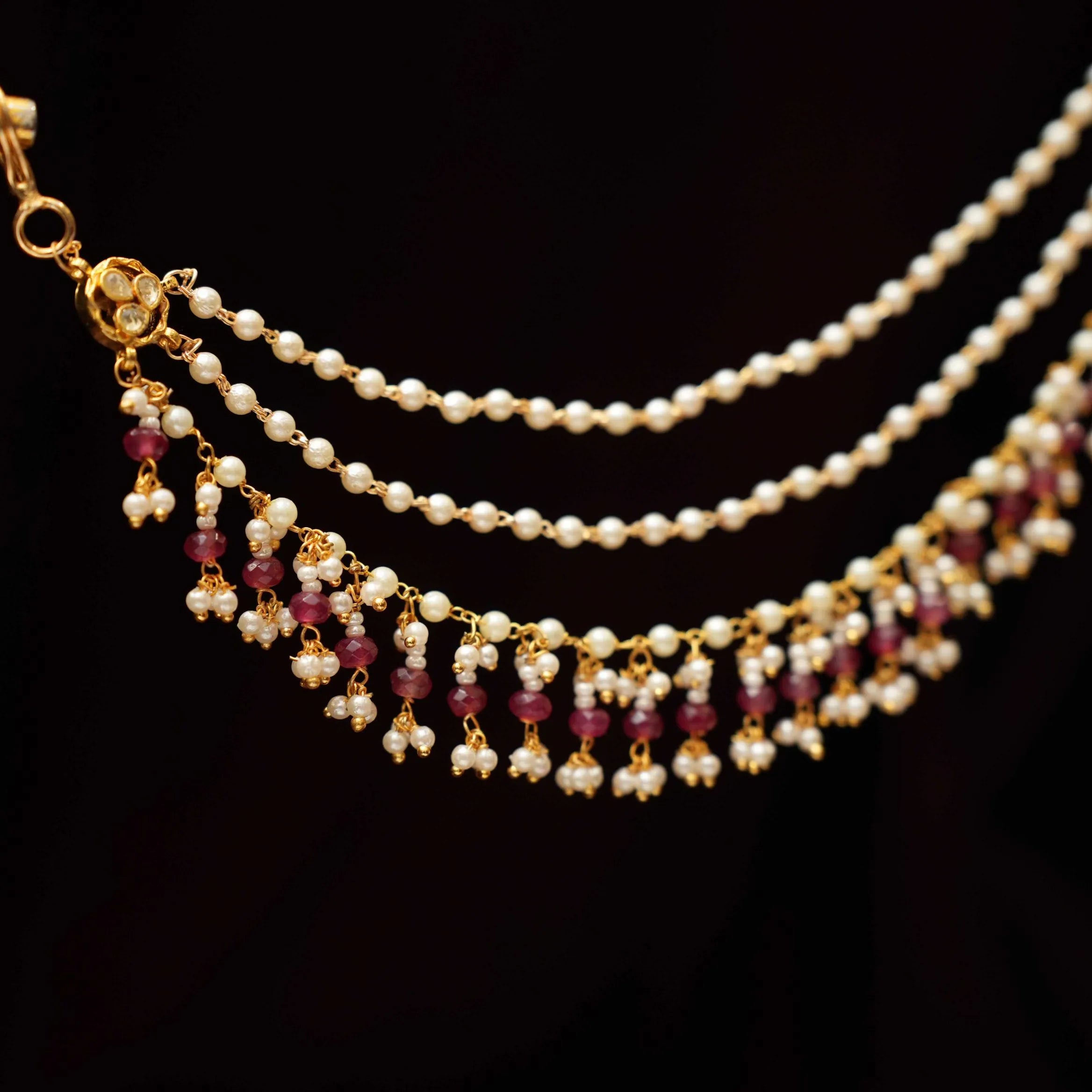 Purna Polki Ear Chain