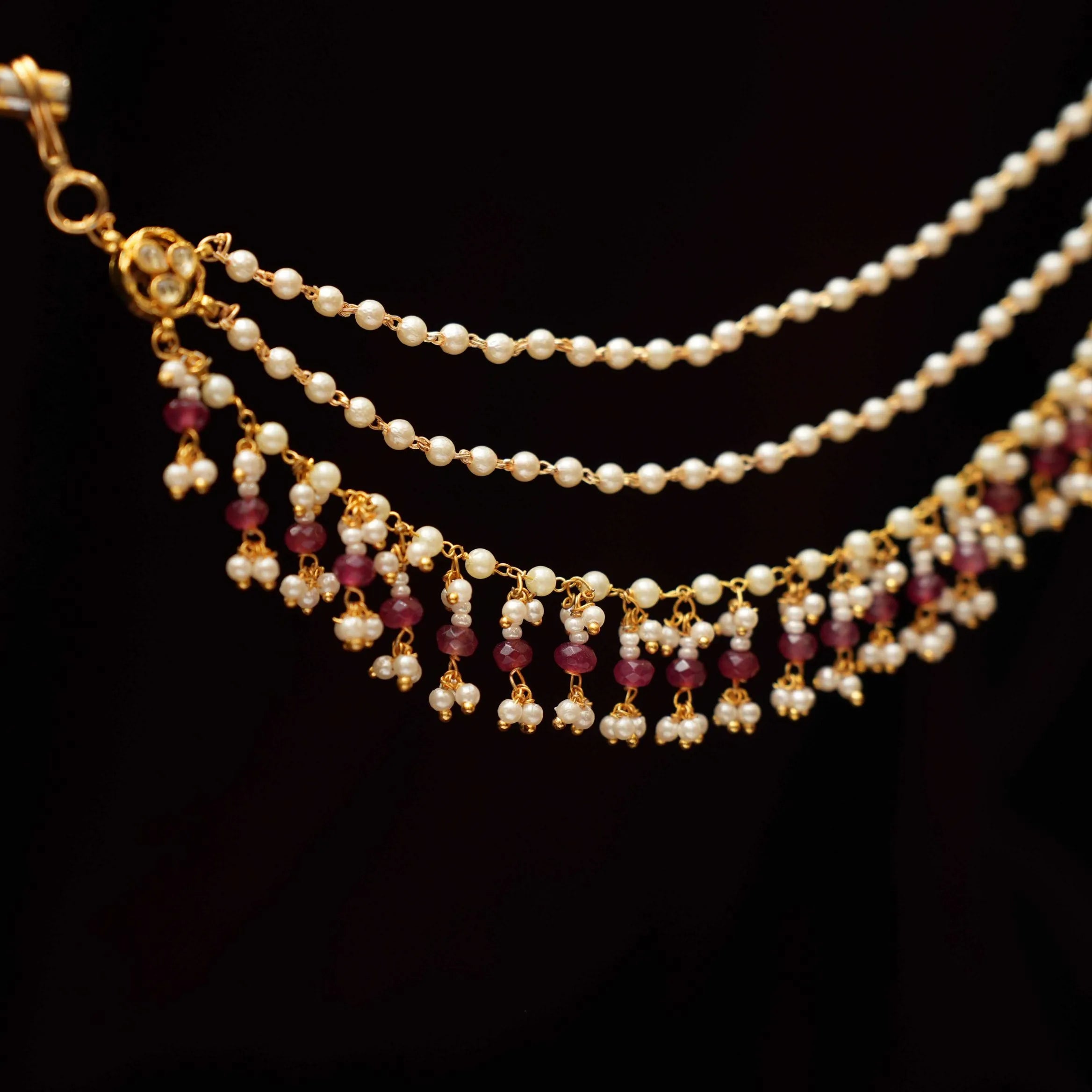 Purna Polki Ear Chain