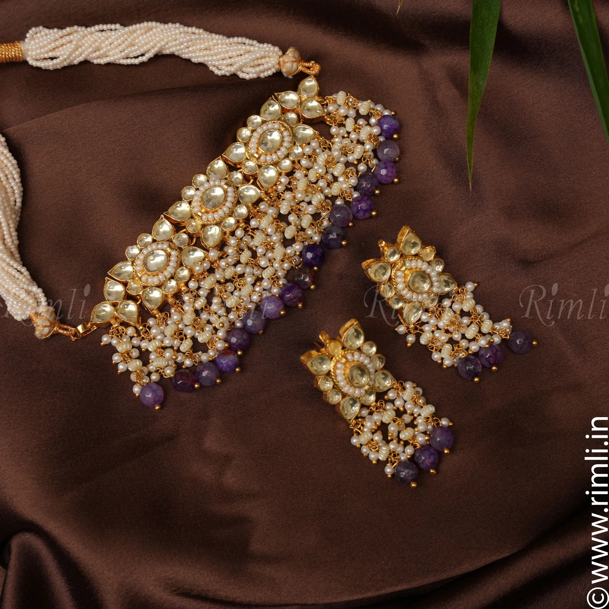 Purple Polki Choker - Rimli Boutique