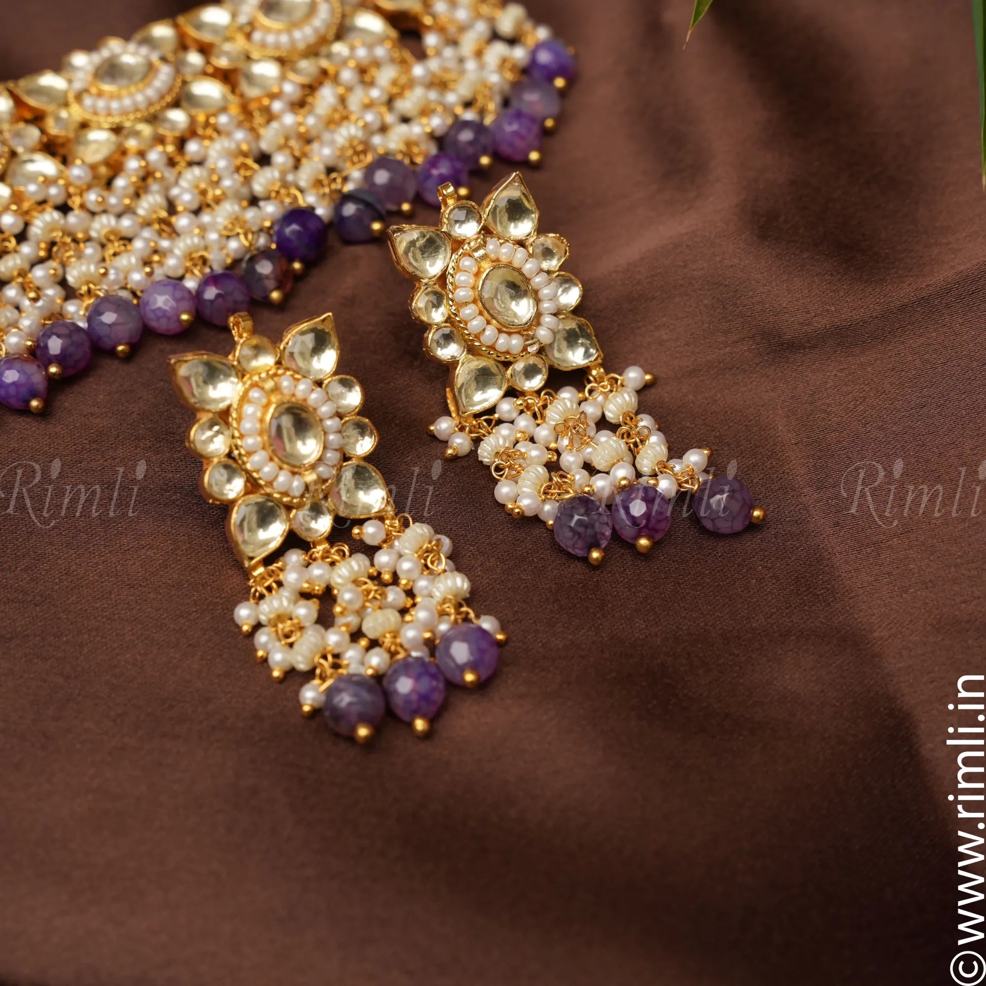 Purple Polki Choker - Rimli Boutique