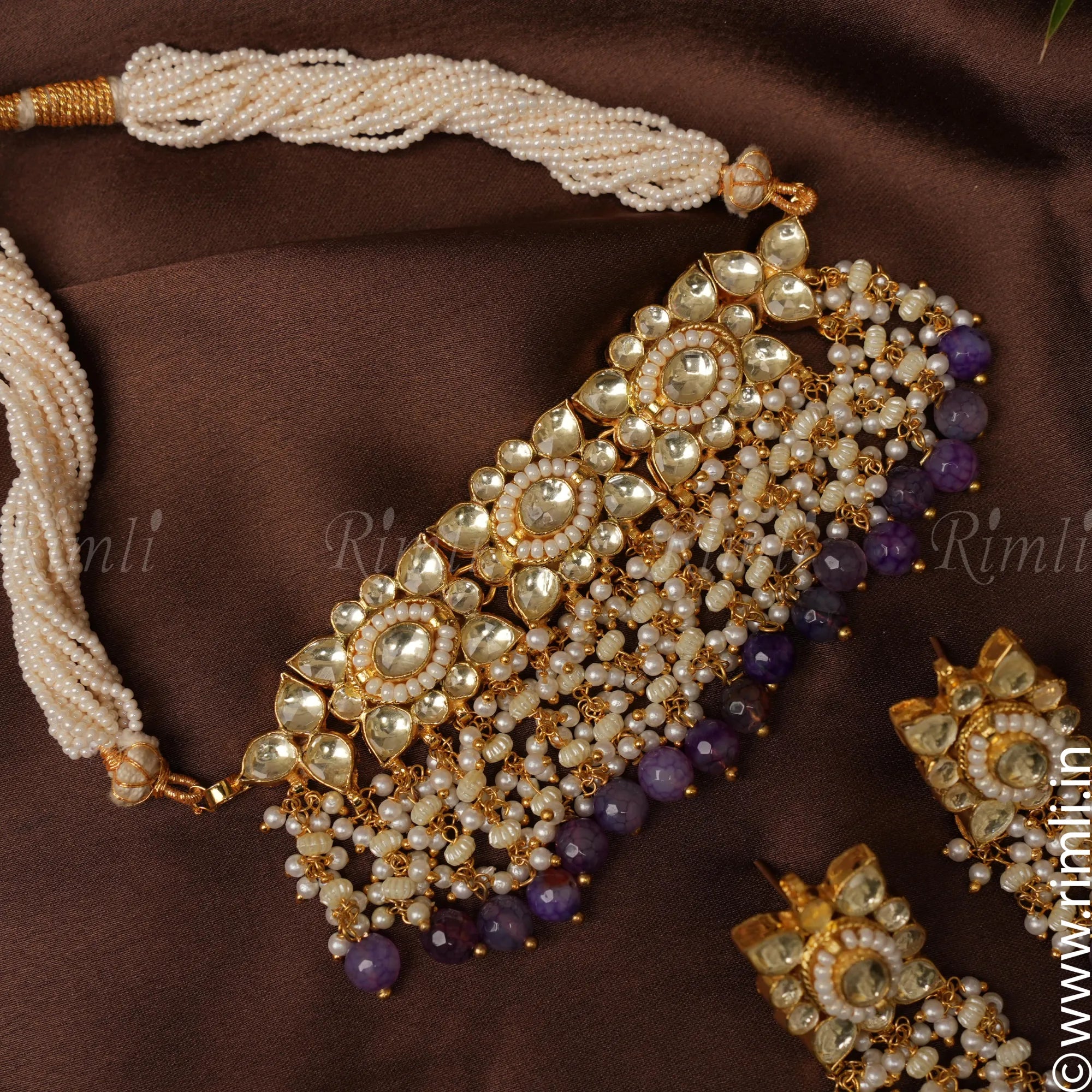 Purple Polki Choker - Rimli Boutique