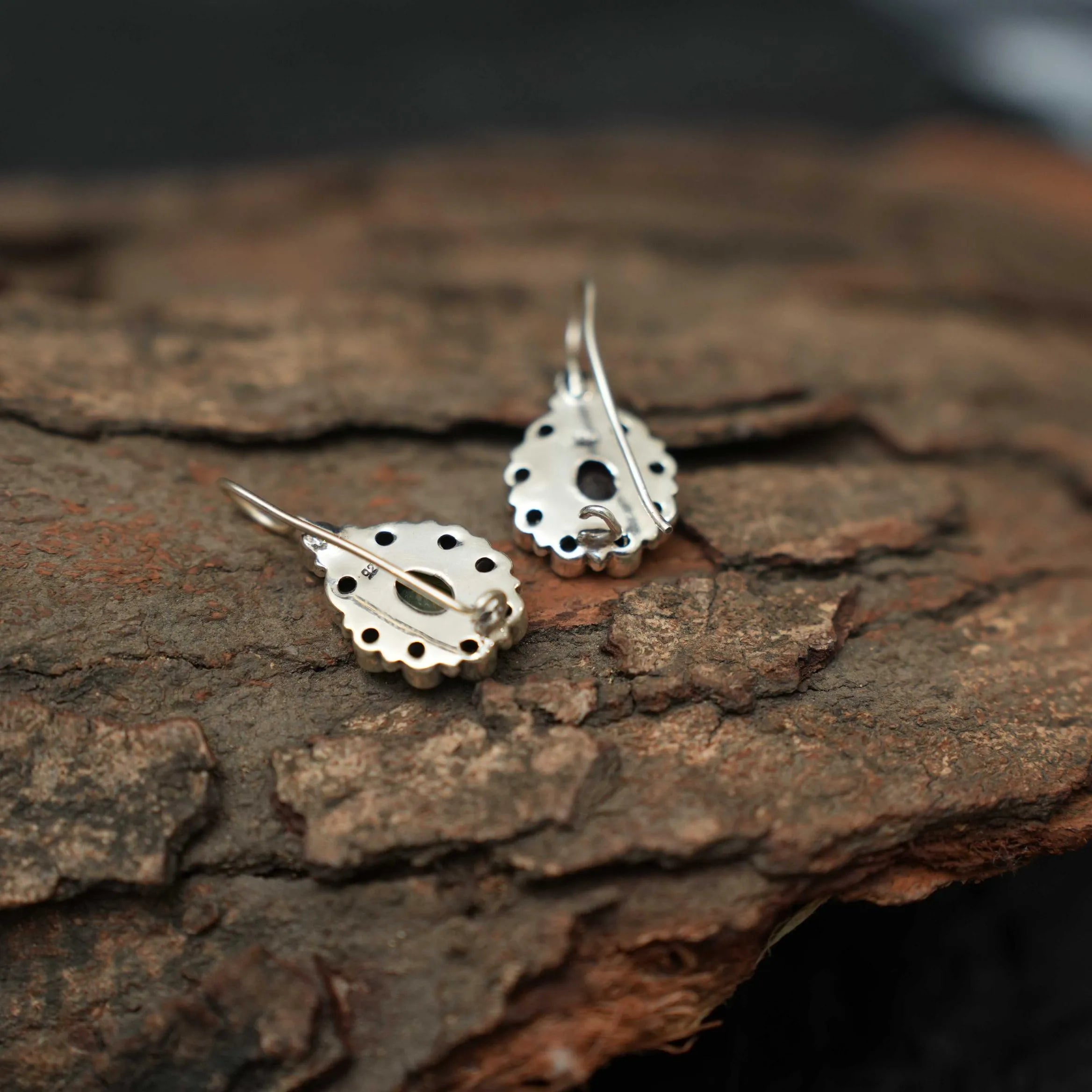 Puviksha Silver Oxidised Earrings - Black