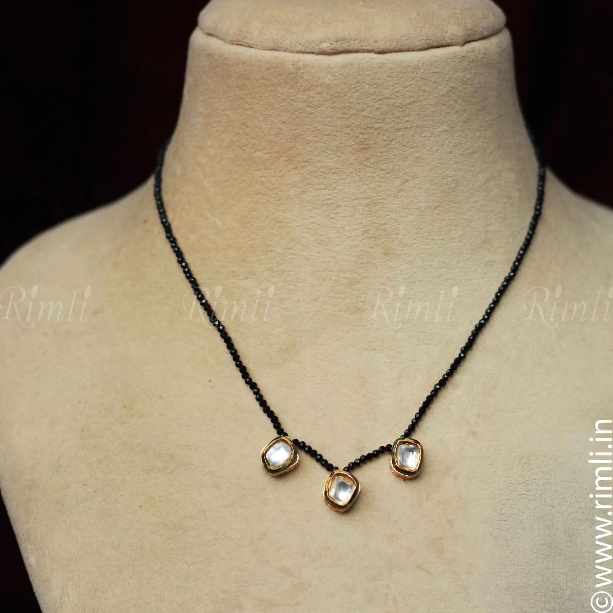 Kundan Black Chain - Rimli Boutique