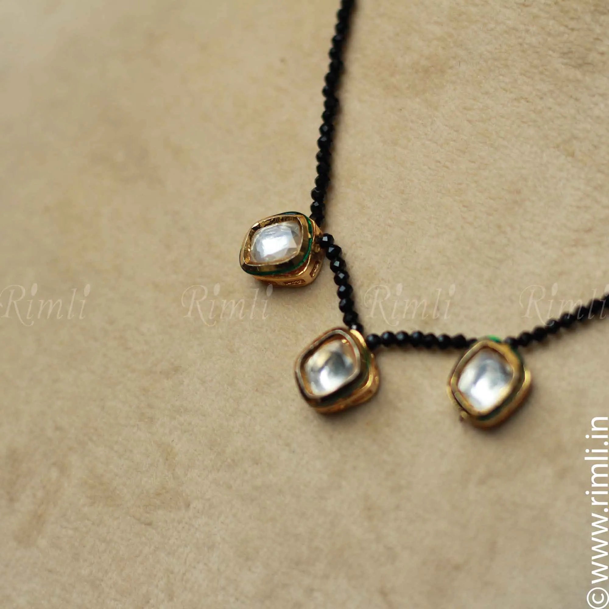 Kundan Black Chain - Rimli Boutique