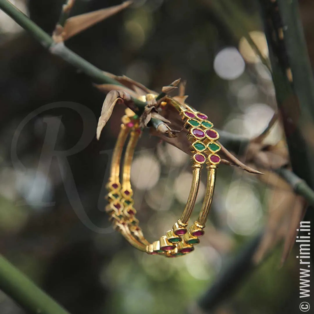 Red and Green Bangles - Rimli Boutique