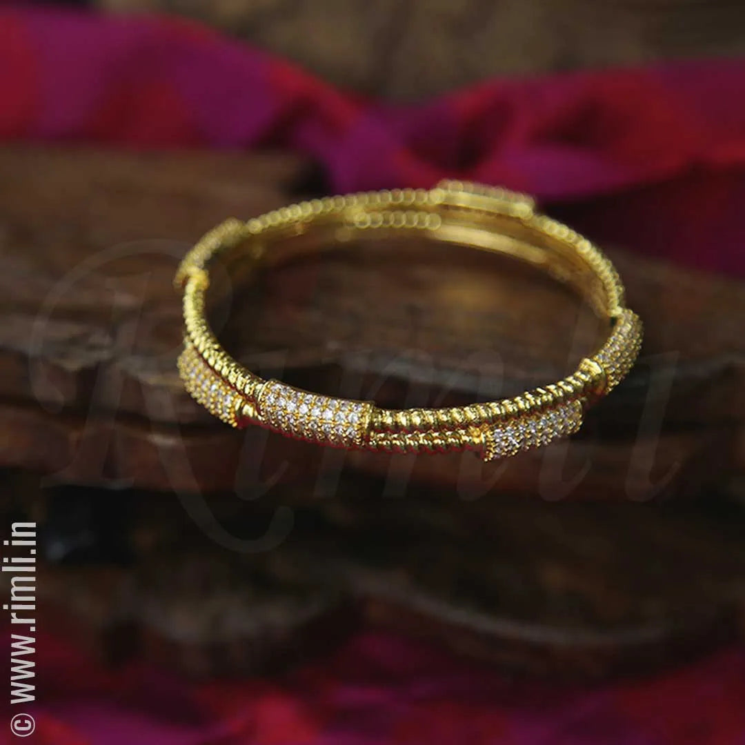White Stone Bangle - Rimli Boutique