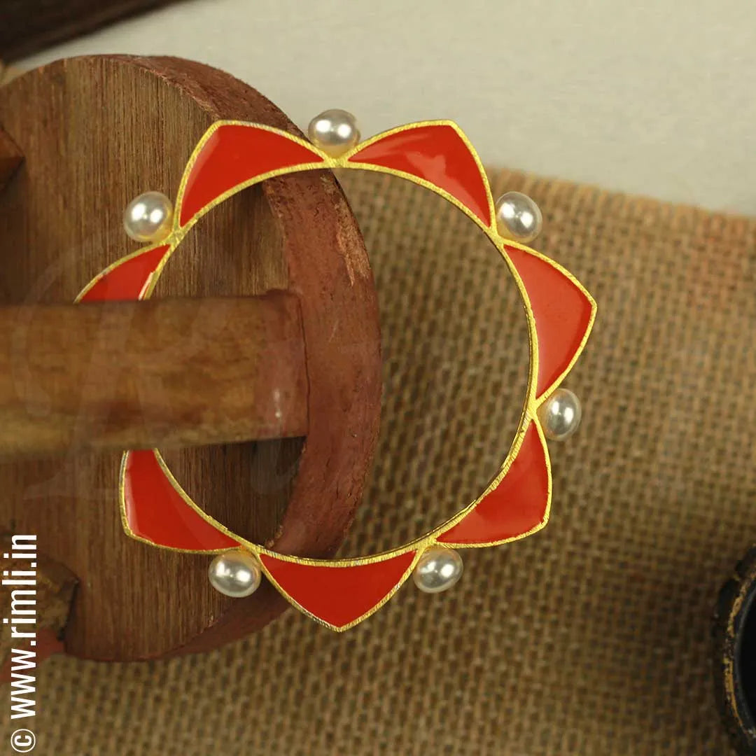 Orange Enamel Bangle - Rimli Boutique