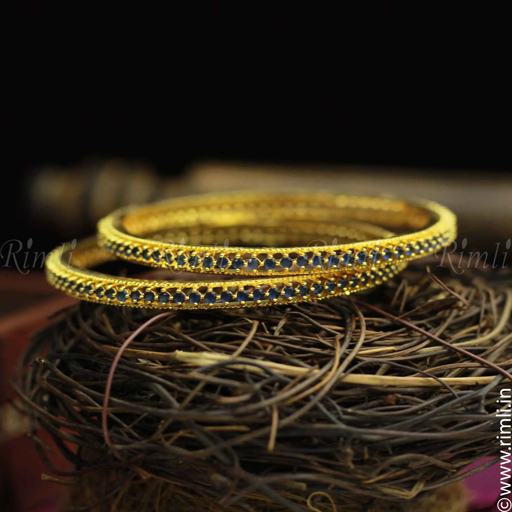 Blue Stone Bangles - Rimli Boutique