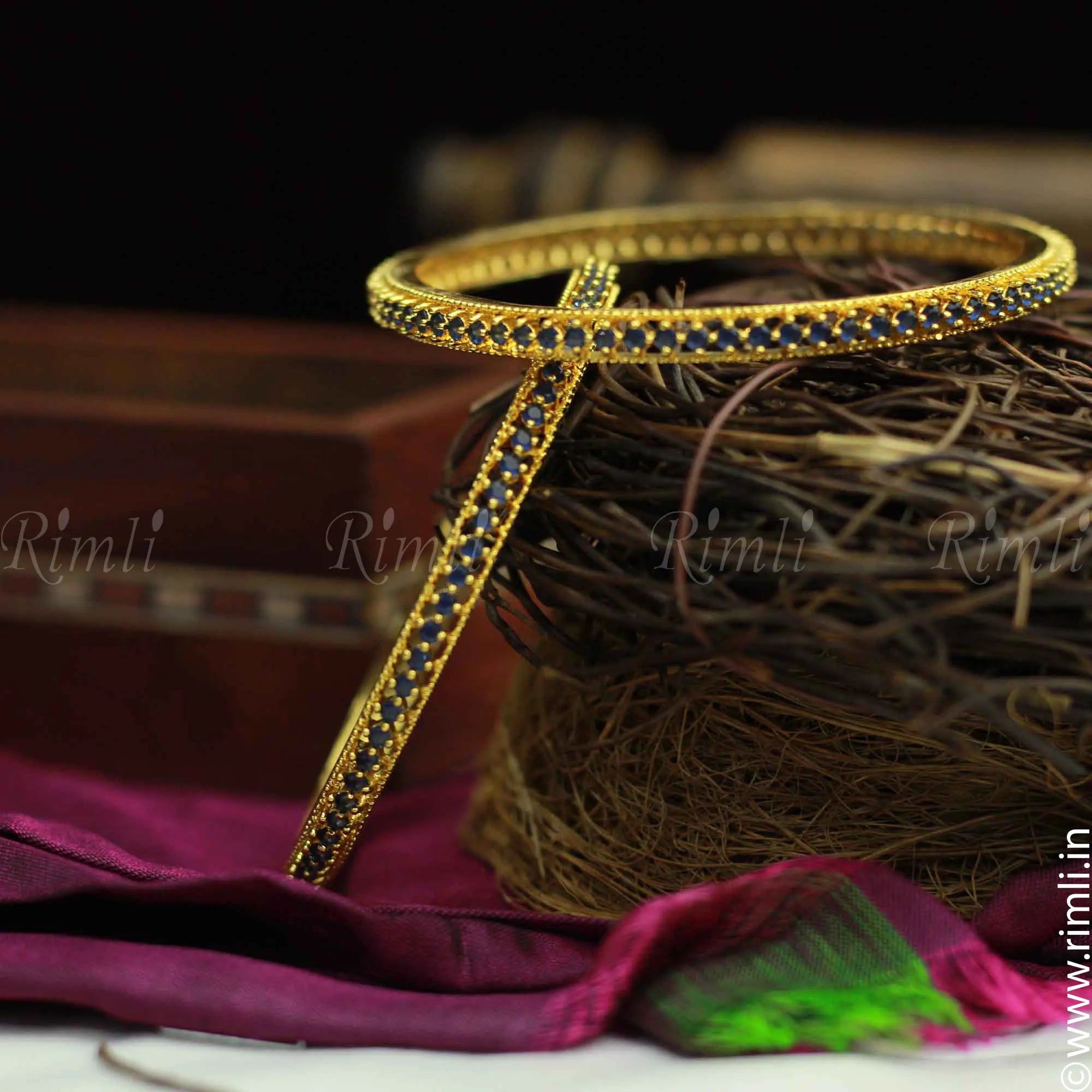 Blue Stone Bangles - Rimli Boutique