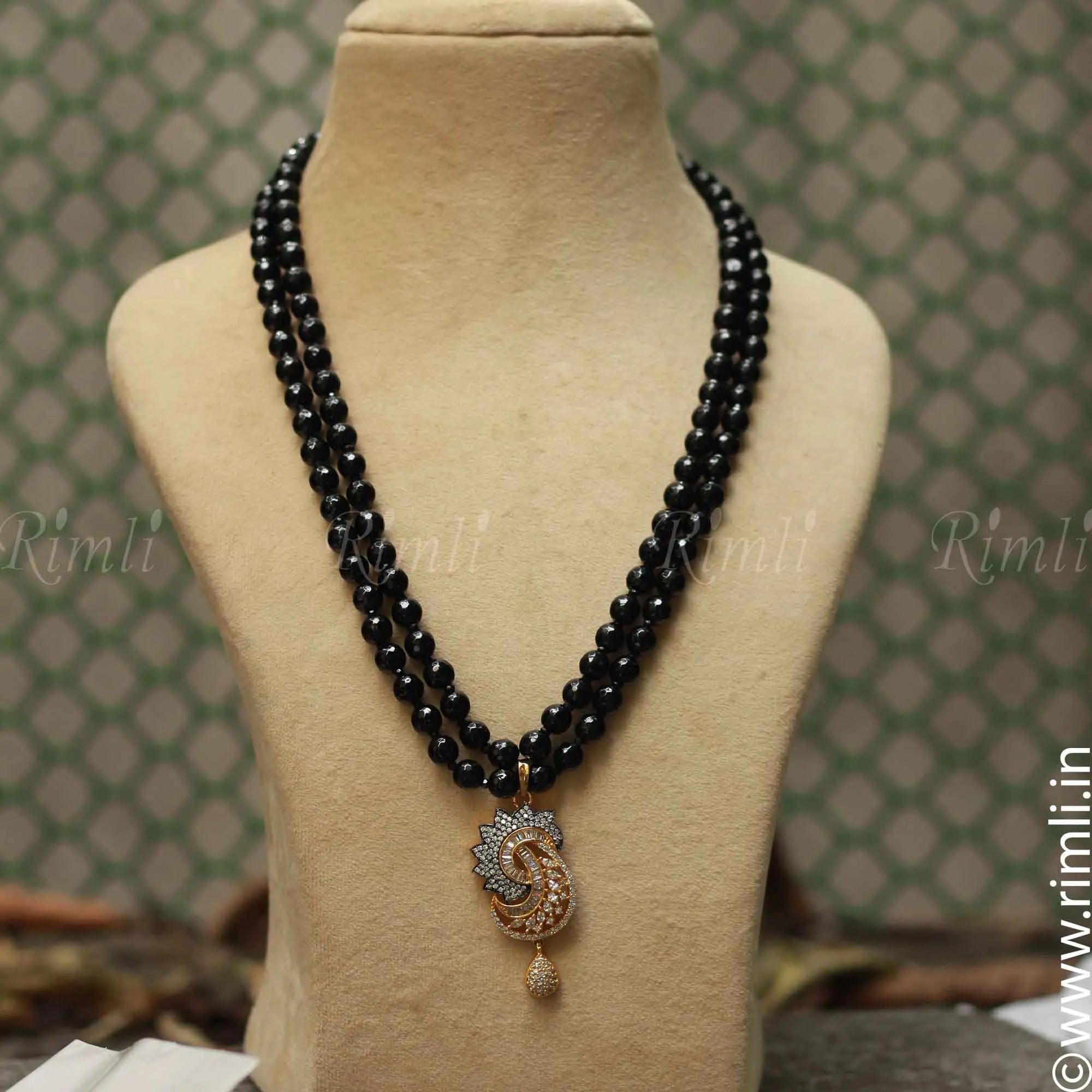 Black Zircon Necklace - Rimli Boutique