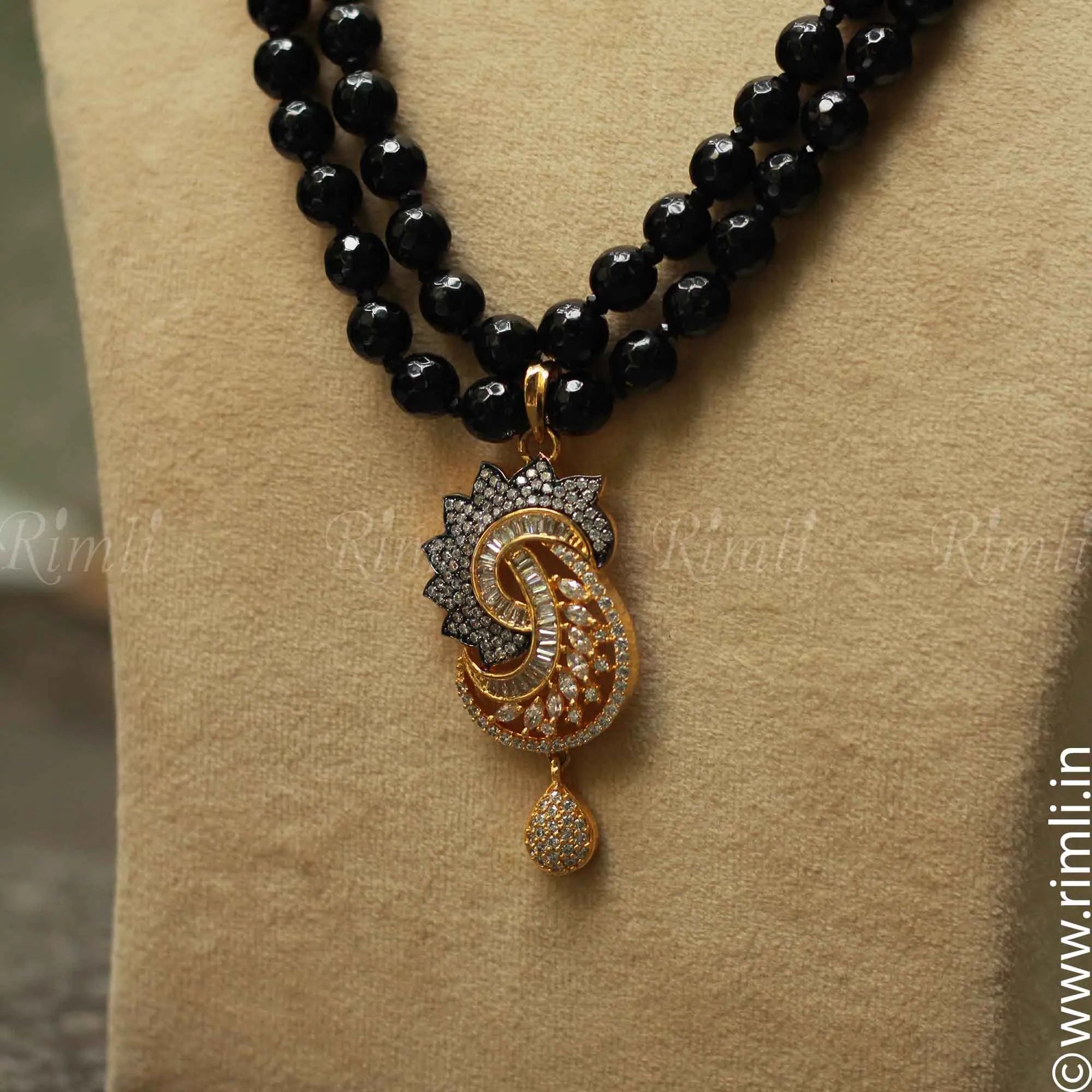 Black Zircon Necklace - Rimli Boutique