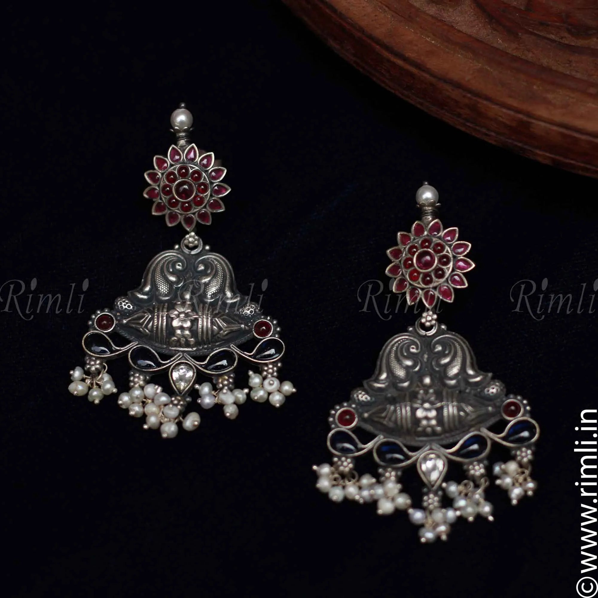 Ethnic Silver Earrings - Rimli Boutique