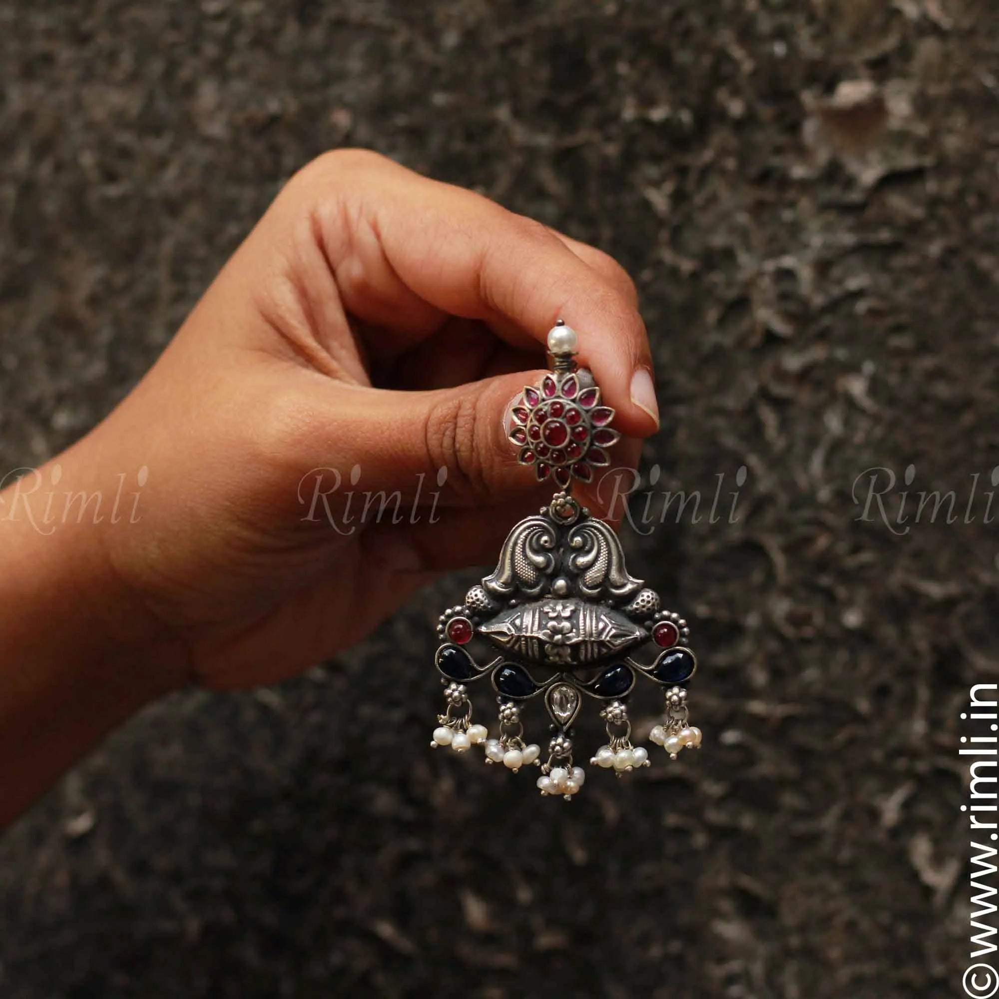 Ethnic Silver Earrings - Rimli Boutique