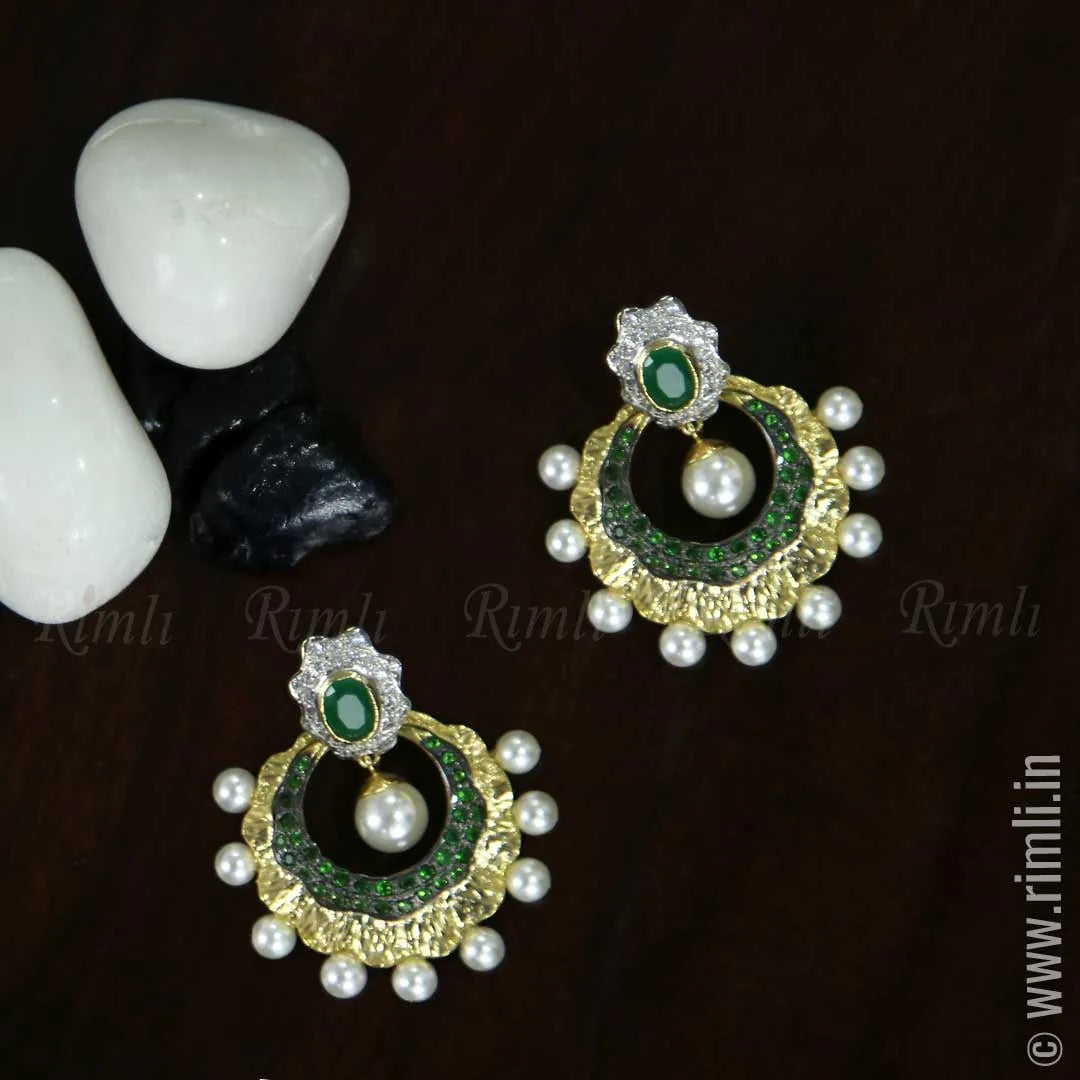 Chandbali Earrings - Green