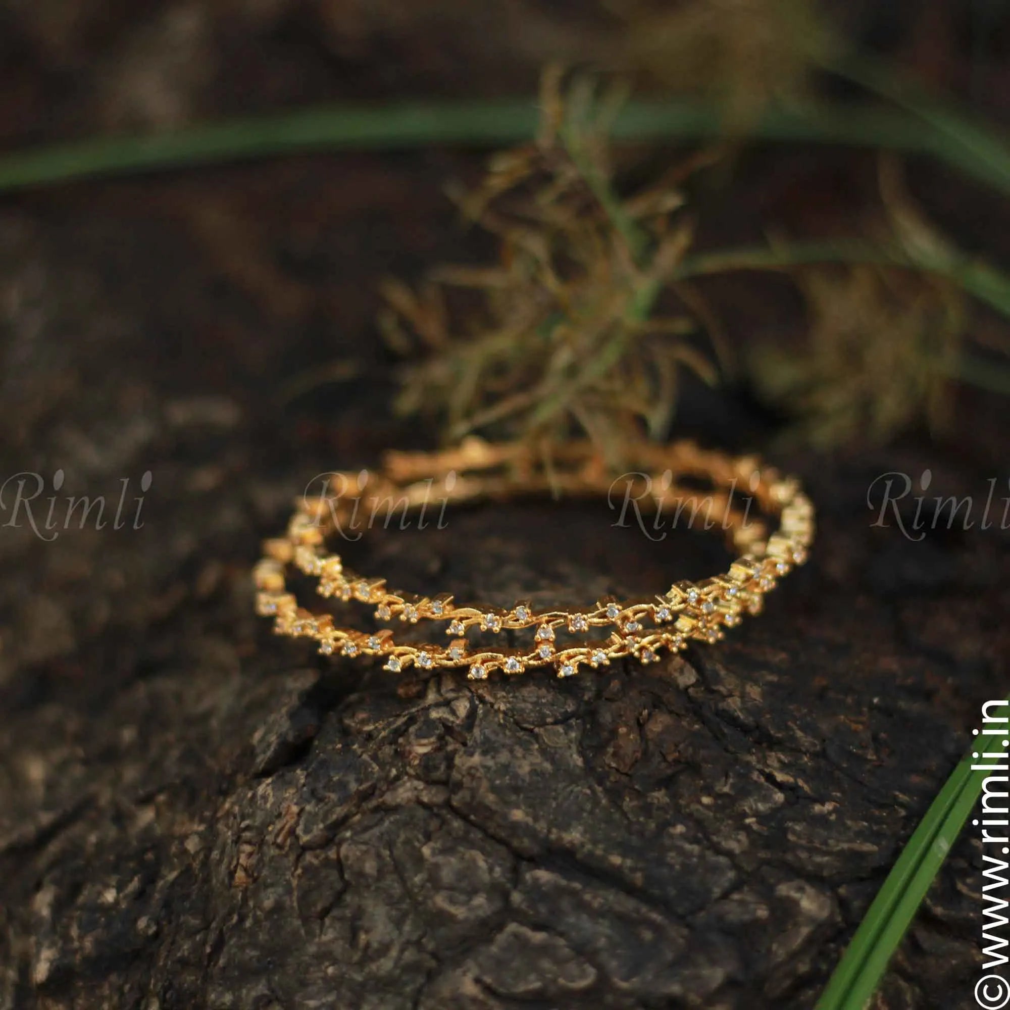 Designer Bangle with White stones - Rimli Boutique