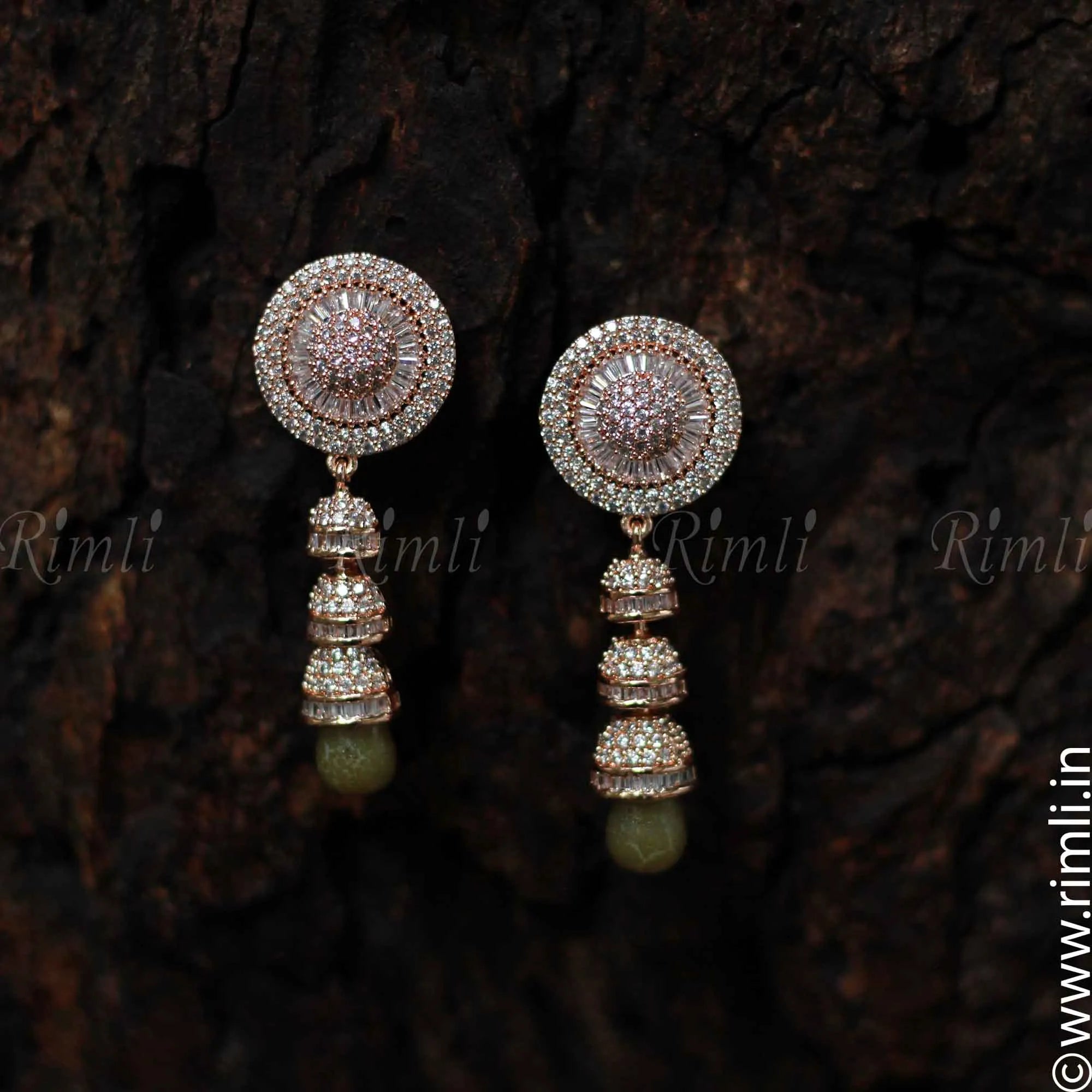 Chakra Earrings - Rose Gold Finish - Rimli Boutique