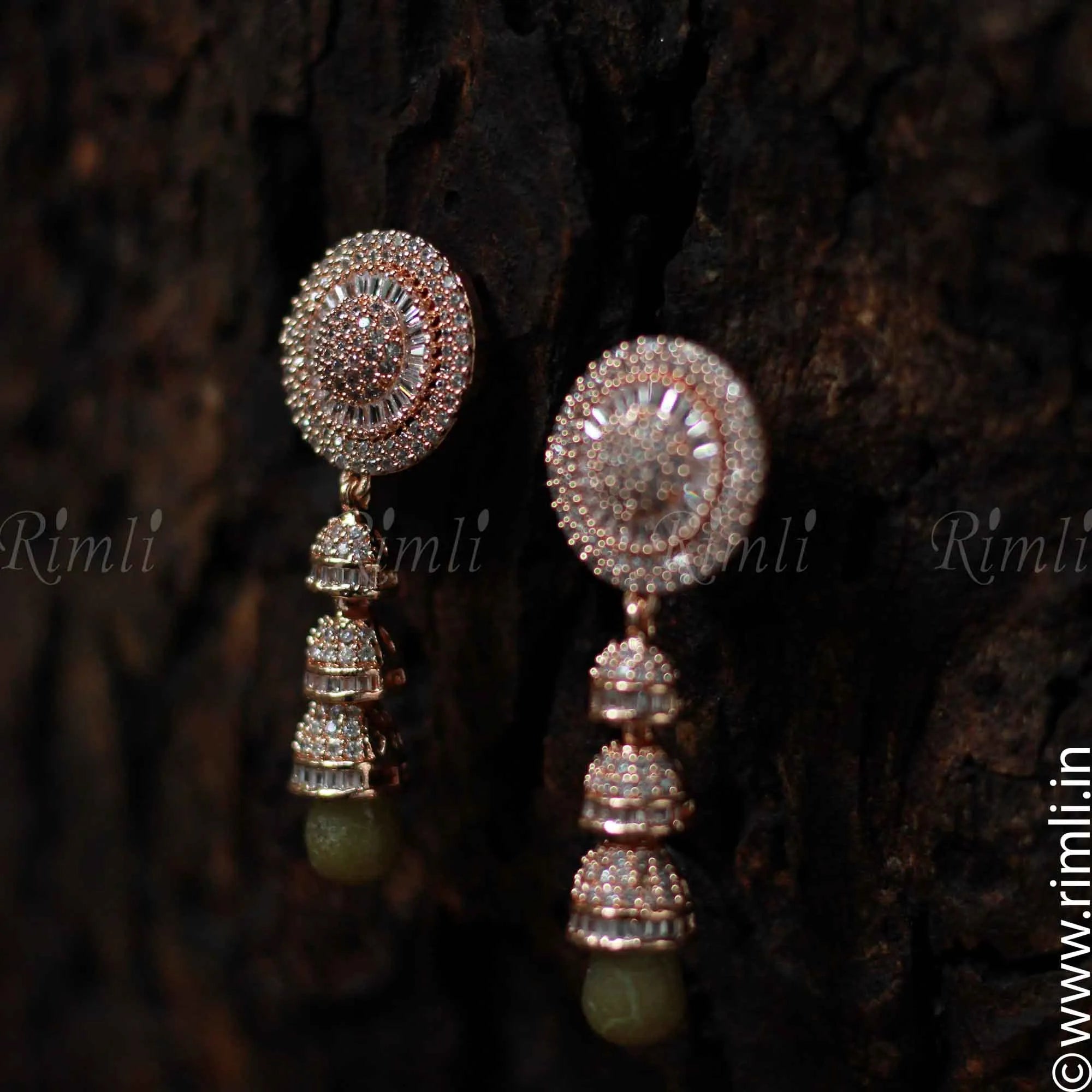 Chakra Earrings - Rose Gold Finish - Rimli Boutique