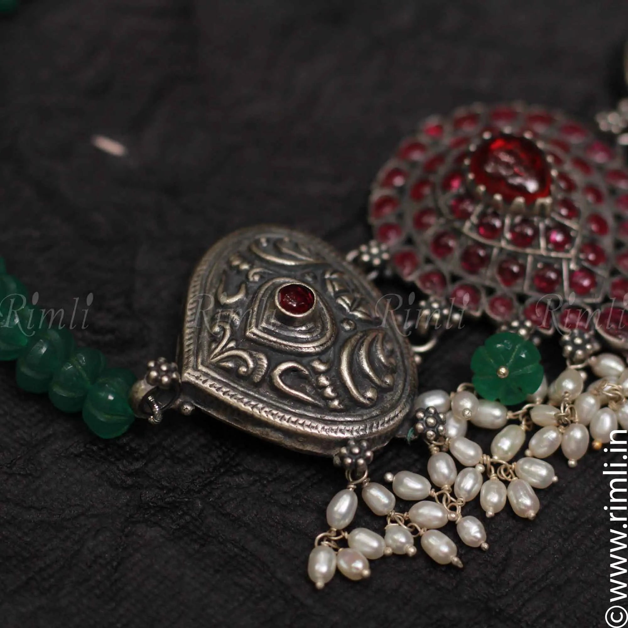 Green Silver Choker - Rimli Boutique