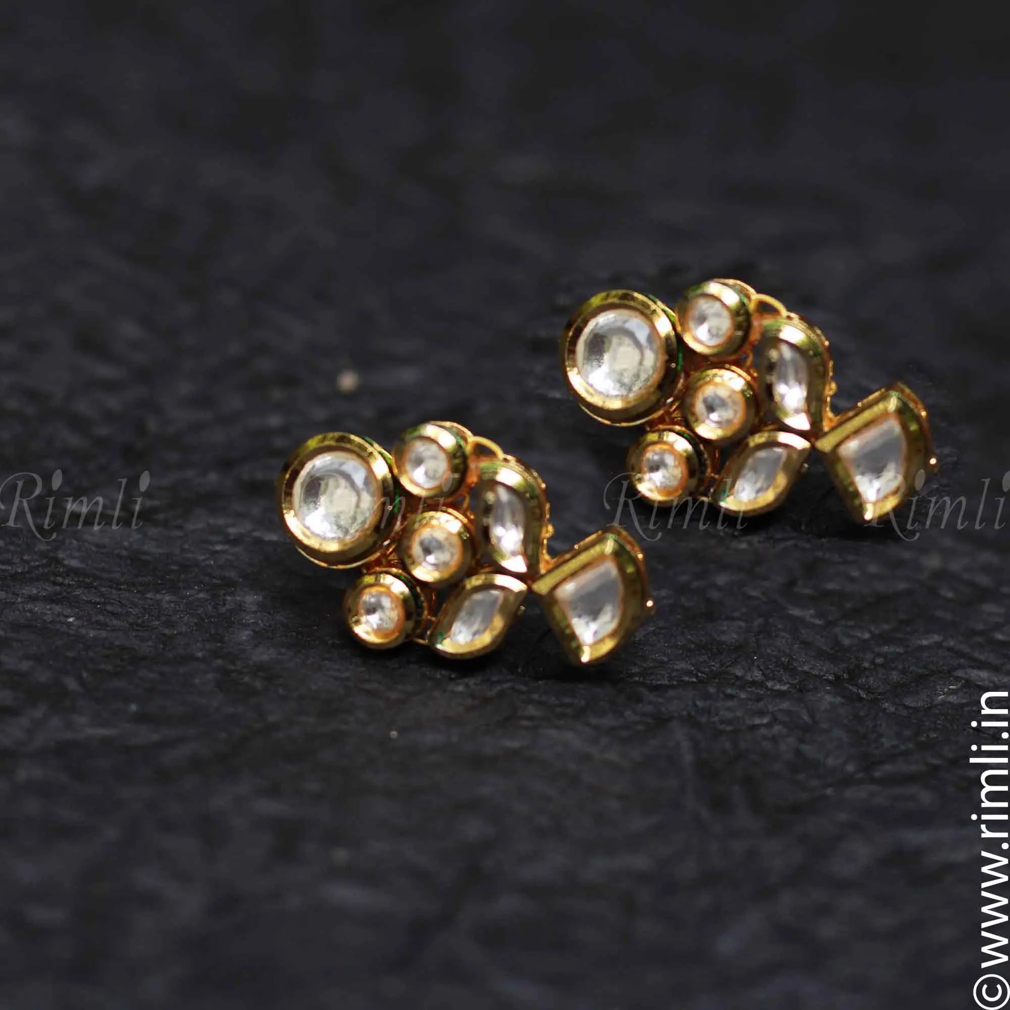Ethnic Kundan Earrings - Floral - Rimli Boutique