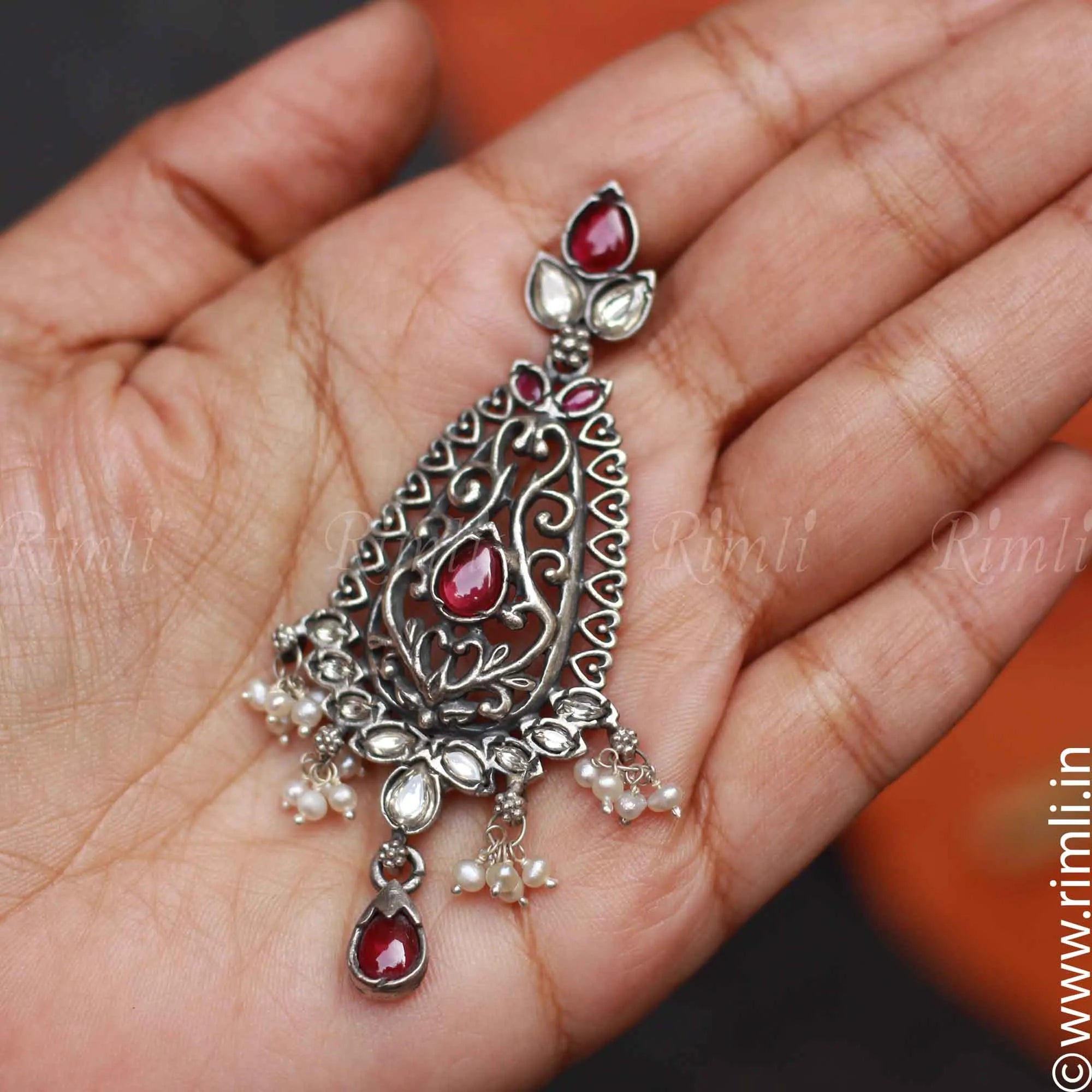 Ethnic Silver Earrings - Rimli Boutique