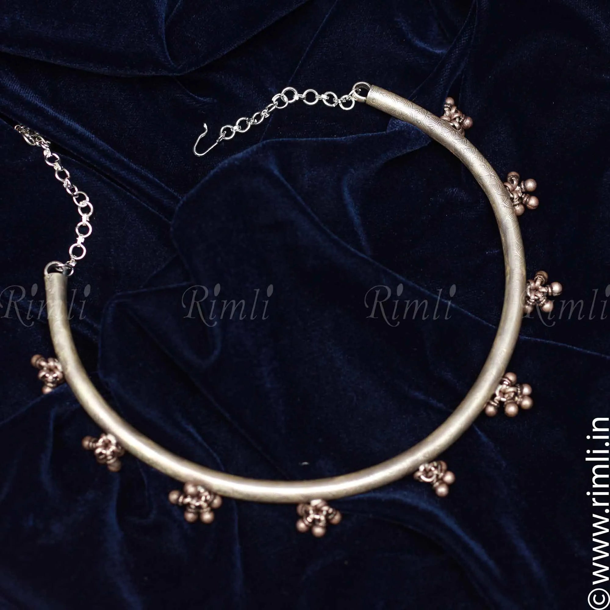 Oxidised Silver Hasli Necklace - Rimli Boutique