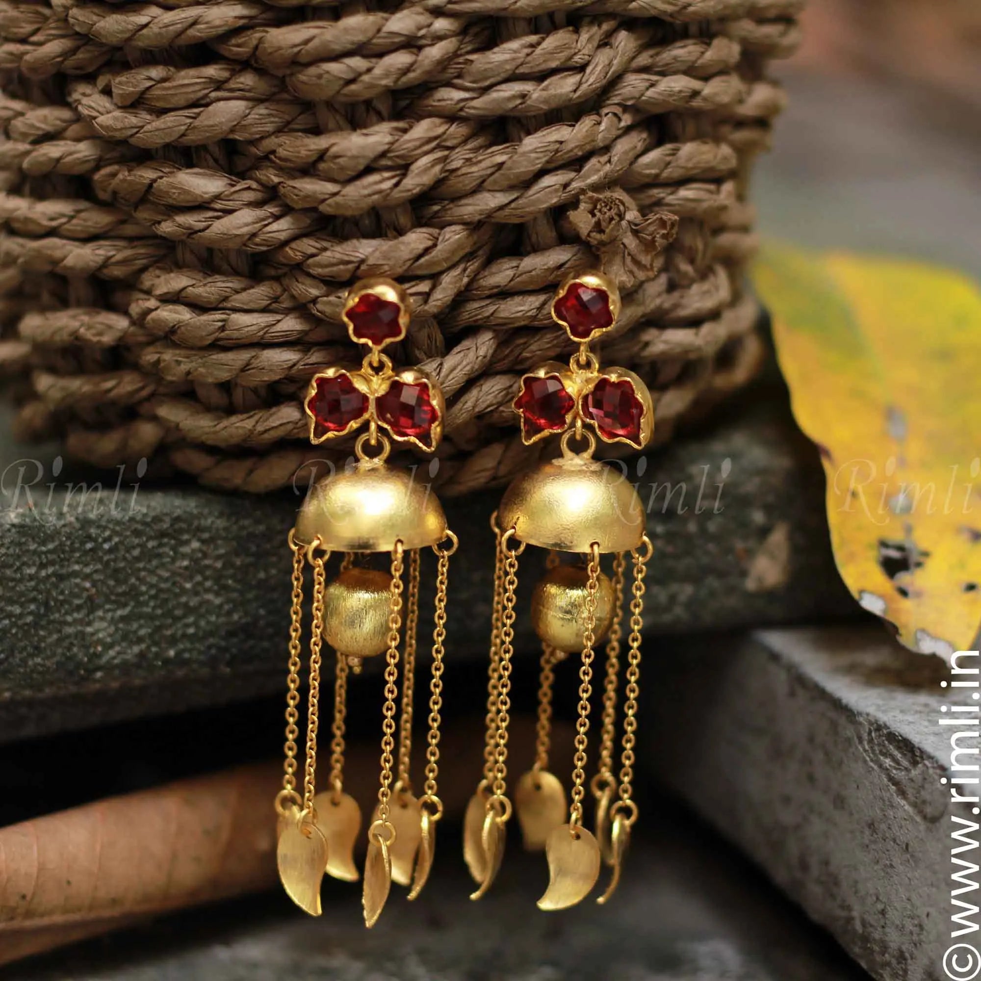 Red Tassel Earrings - Rimli Boutique
