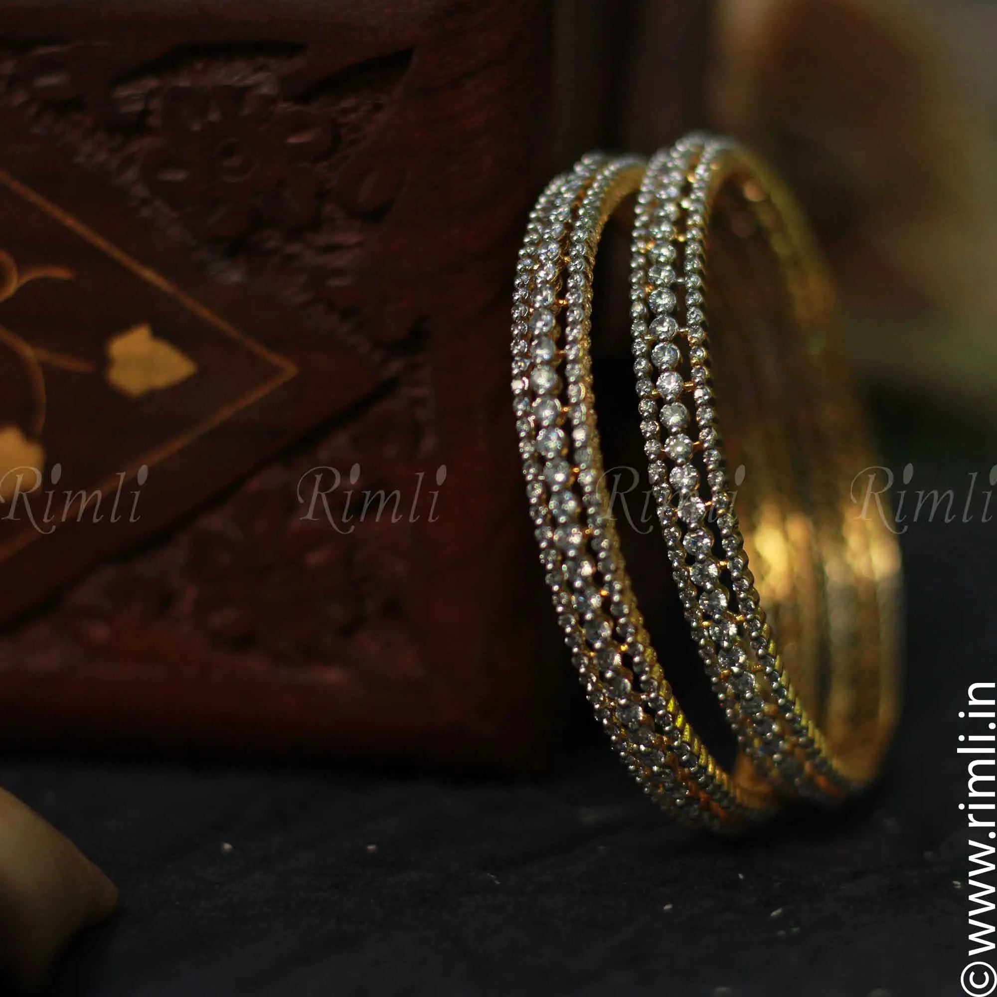 White Stone Bangle - Rimli Boutique