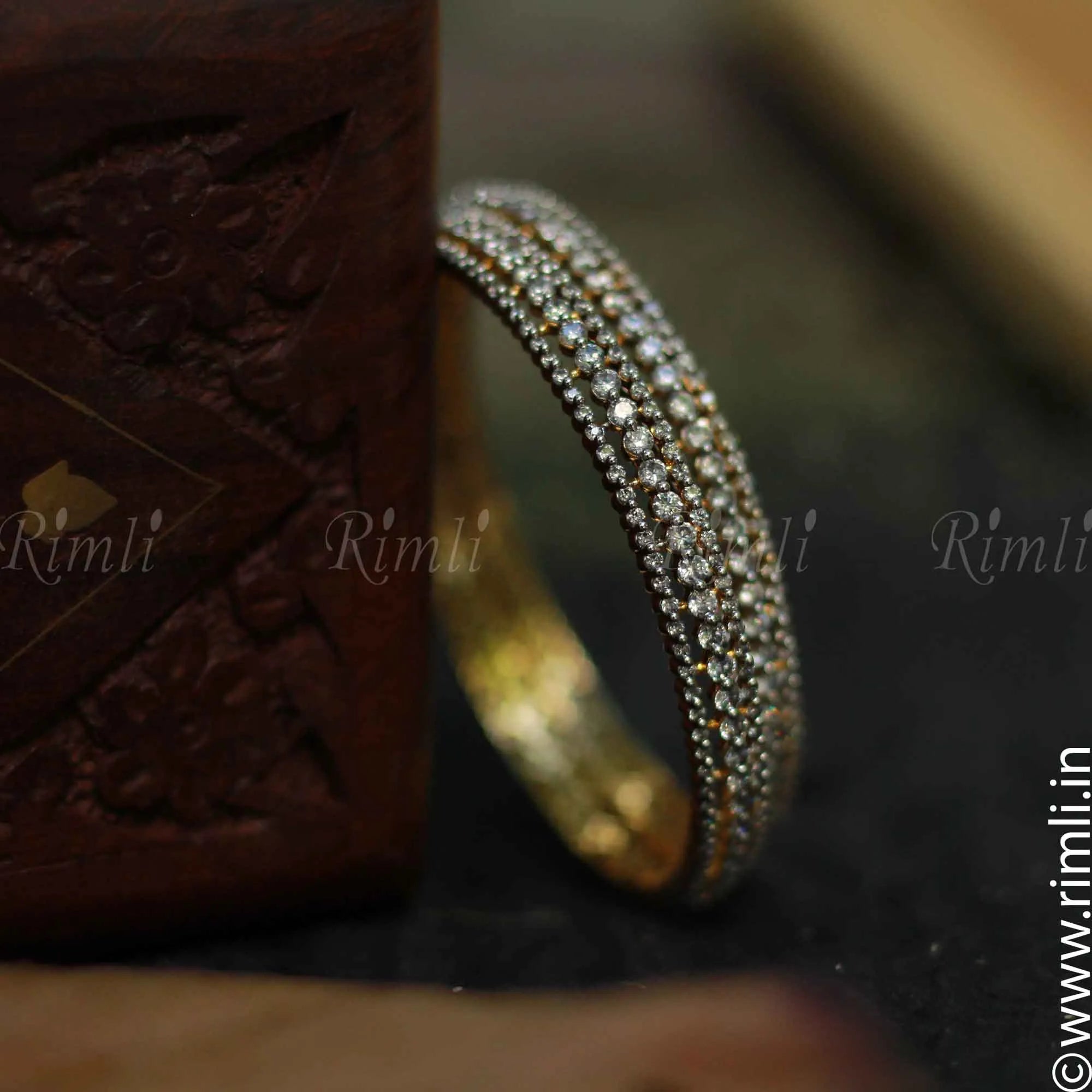 White Stone Bangle - Rimli Boutique